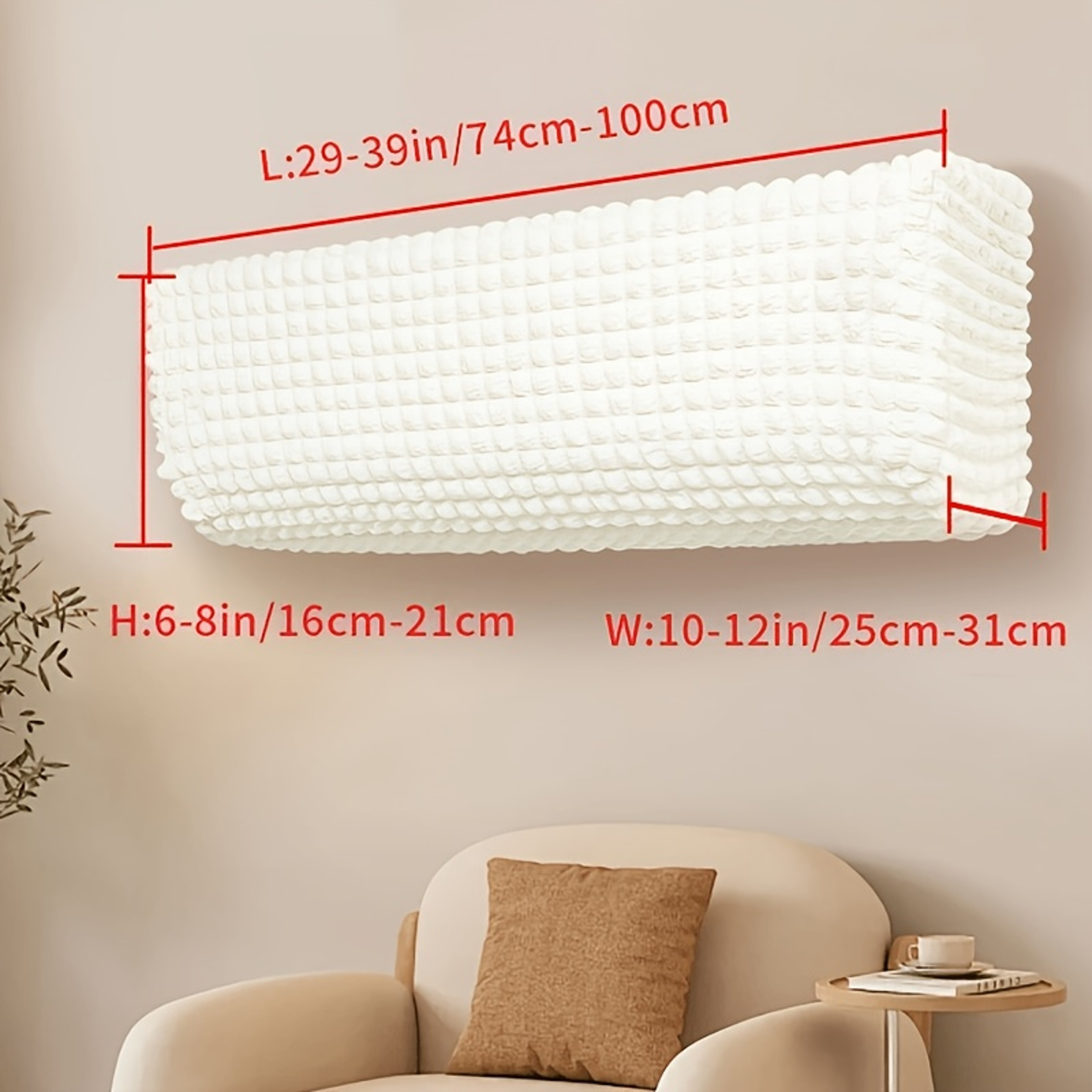 Washable Checkered AC Cover Dust Protector With Elastic Fit For Wall Air Conditioners 1