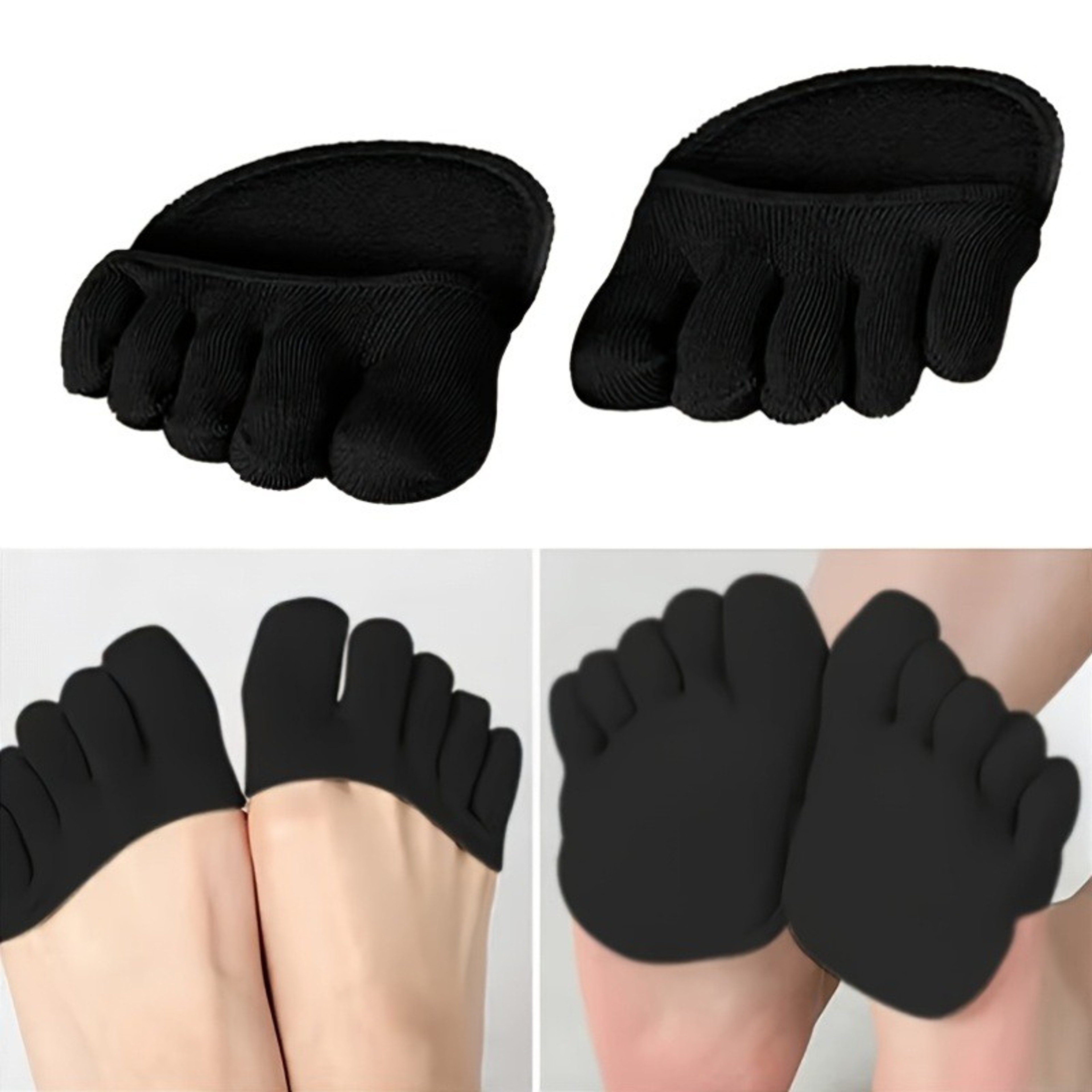 Invisible Open Toe Socks for Women Thin Half Palm Foot Covers for Heels Sandals – view 2