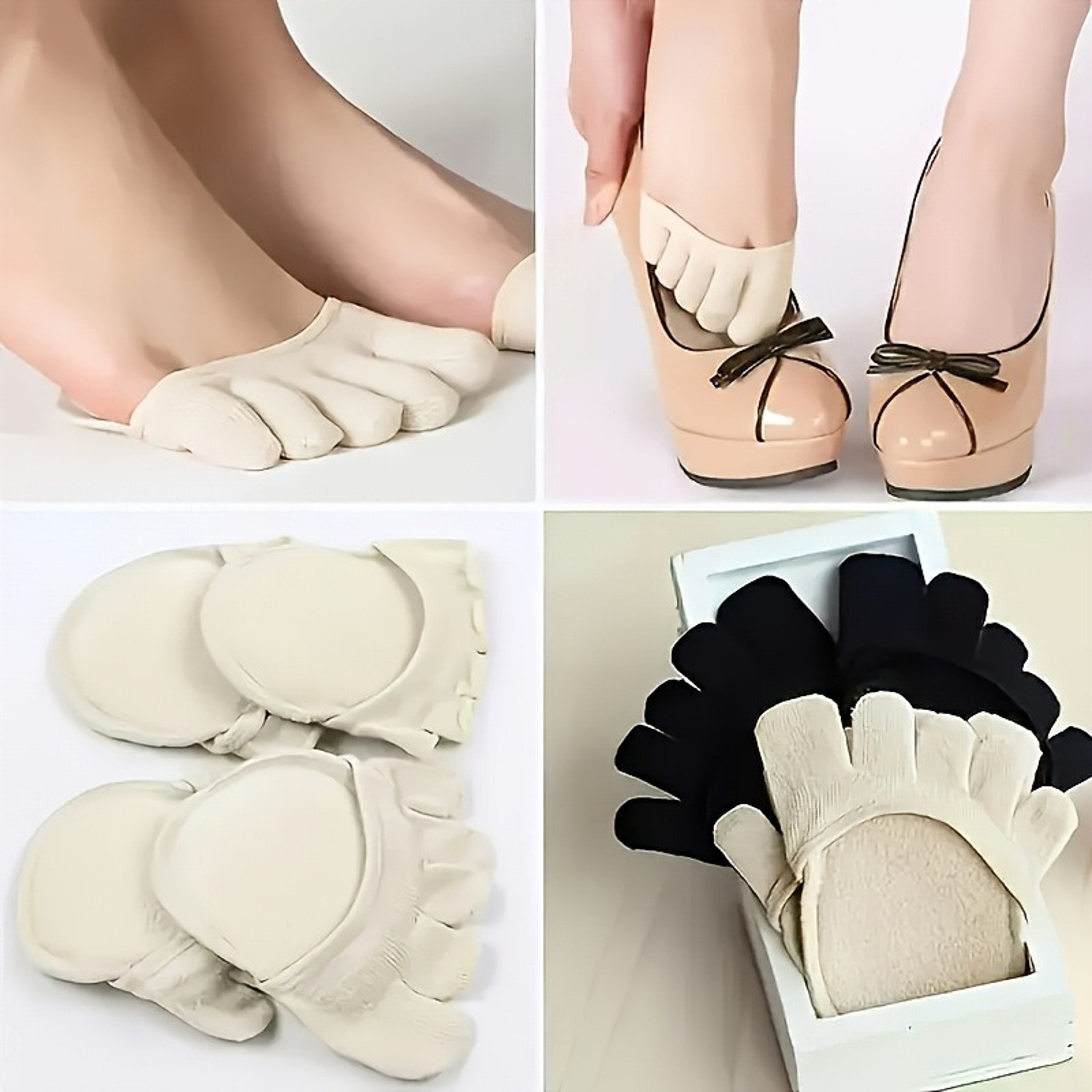 Invisible Open Toe Socks for Women Thin Half Palm Foot Covers for Heels Sandals – view 6