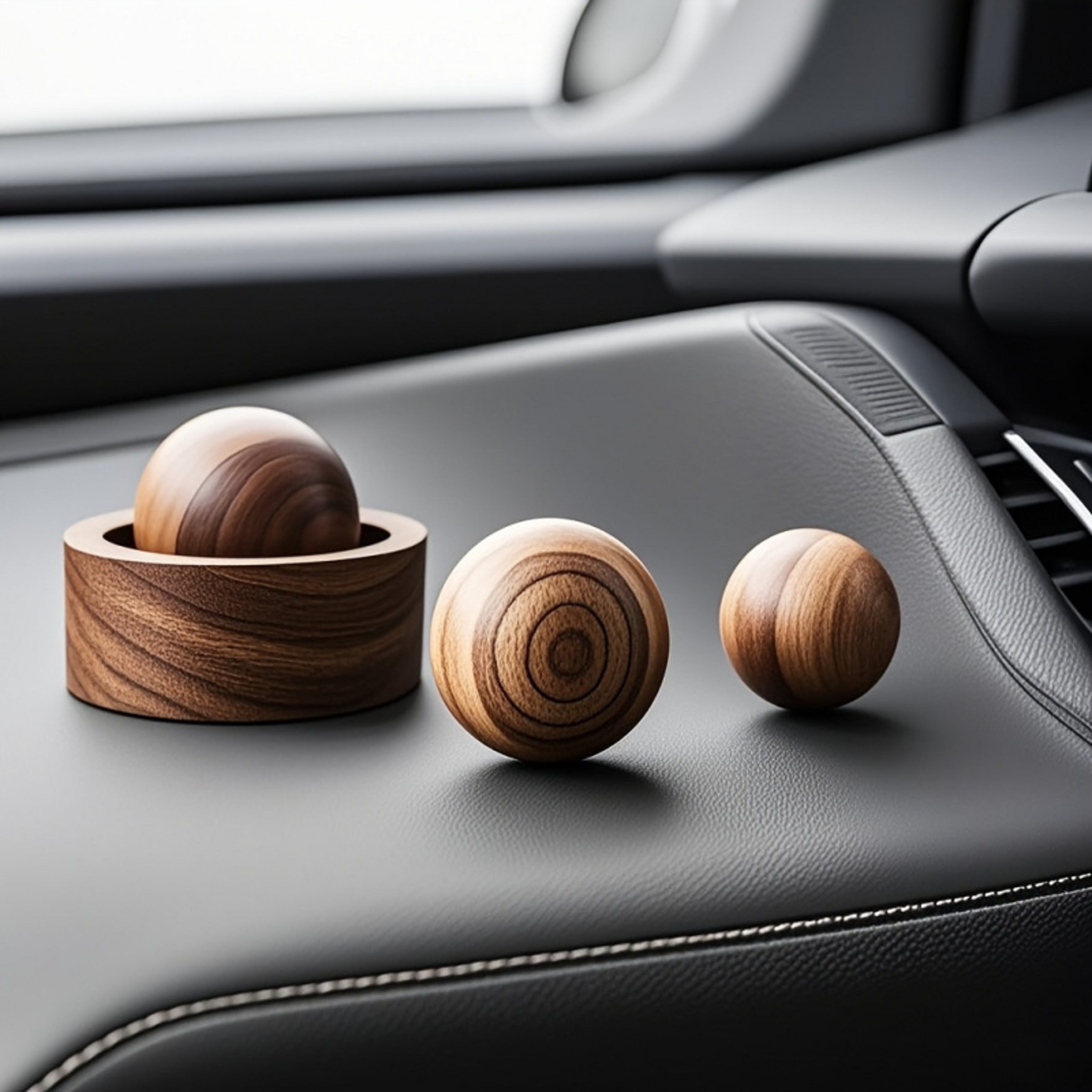 Elegant Wooden Essential Oil Diffuser Spherical Design Natural Room Fragrance Decor – view 2