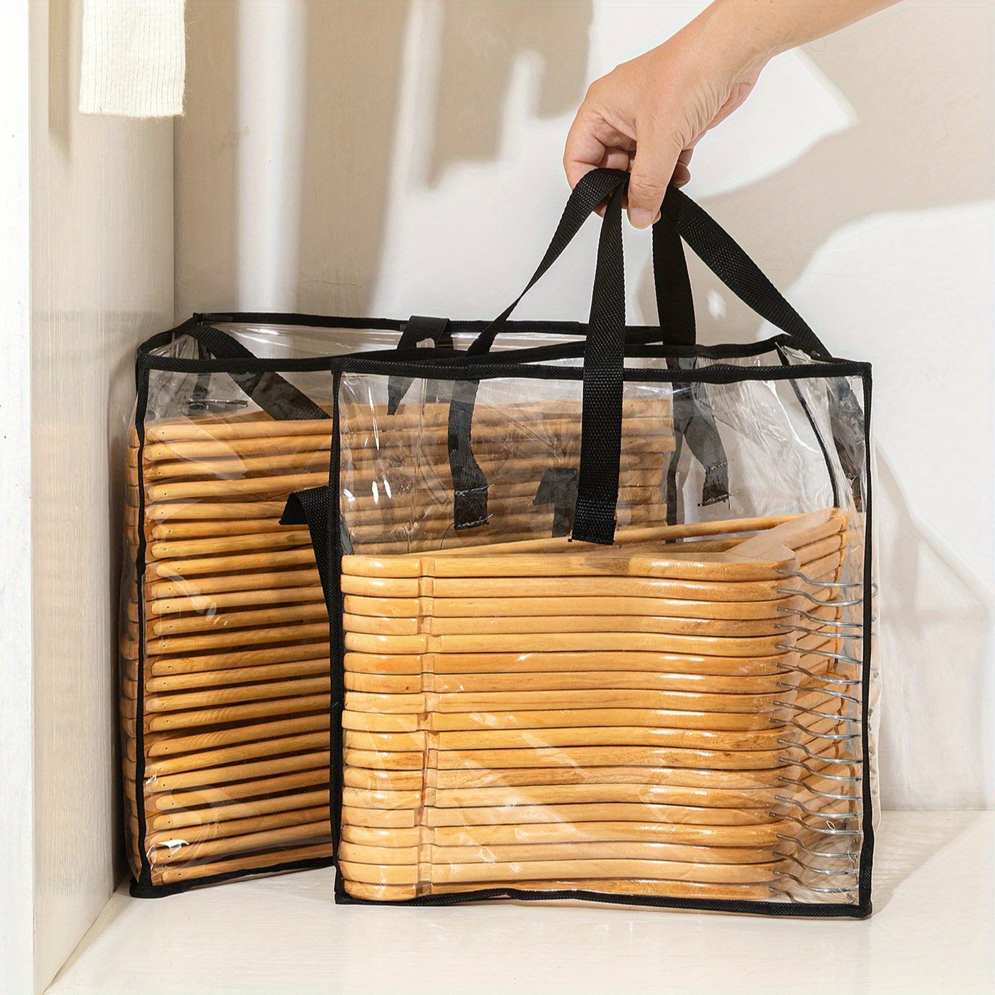 Triangle Hanging Closet Storage Bag Space Saving Organizer With Handles 1