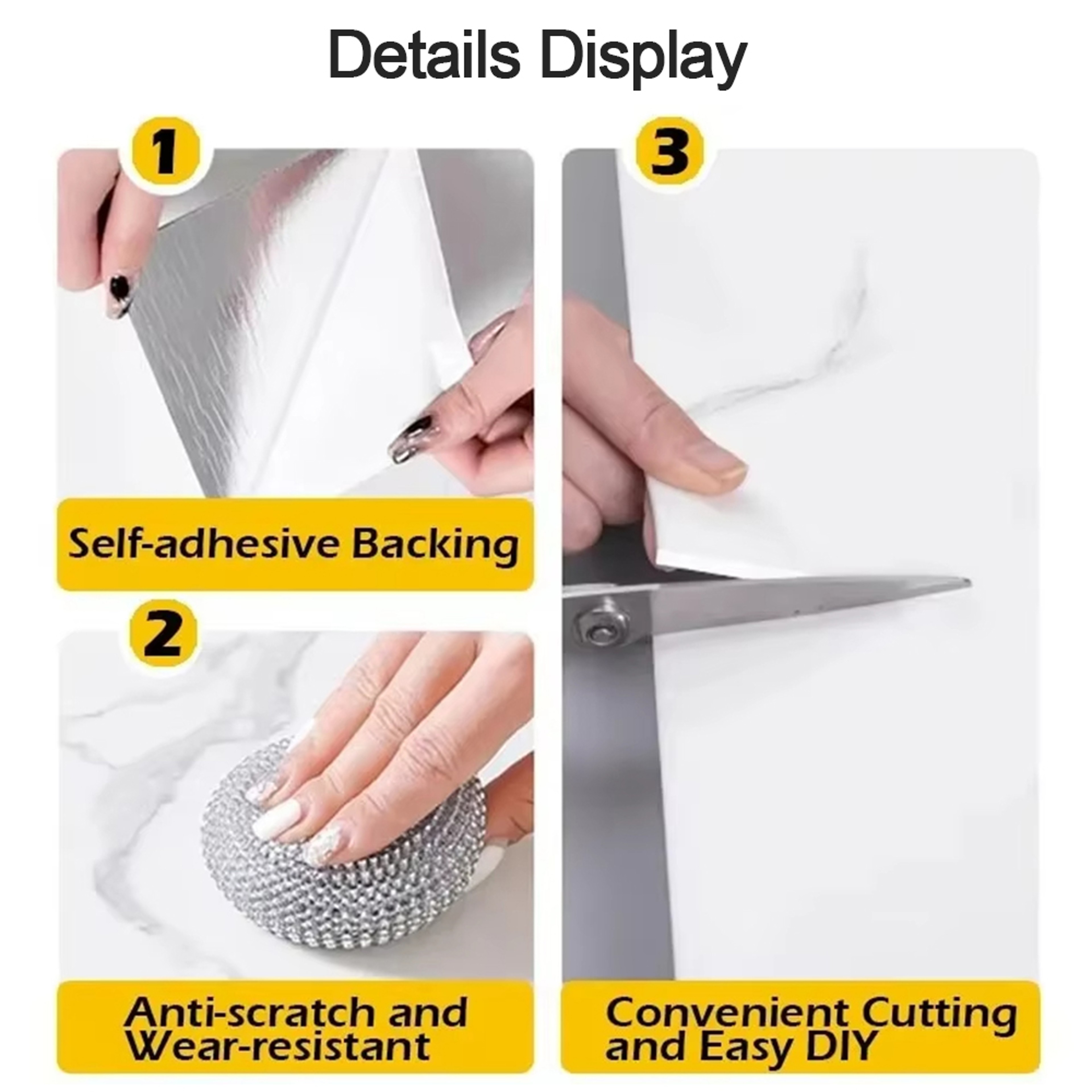 Wall Tiles Peel And Stick Marble Pattern Waterproof DIY Home Decor Stickers 1
