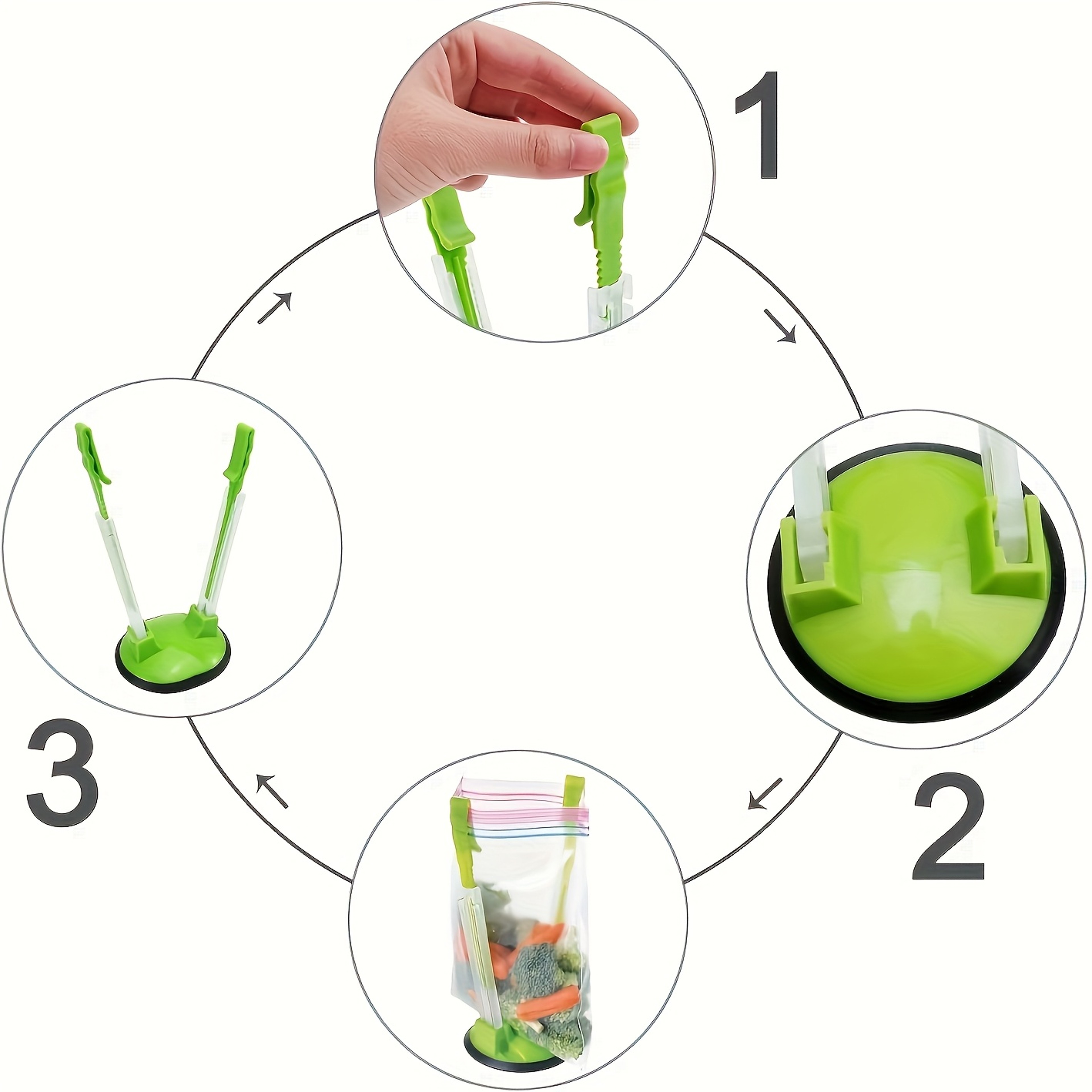 Adjustable Freezer Bag Holder Stand Hands Free Kitchen Storage Rack – view 5