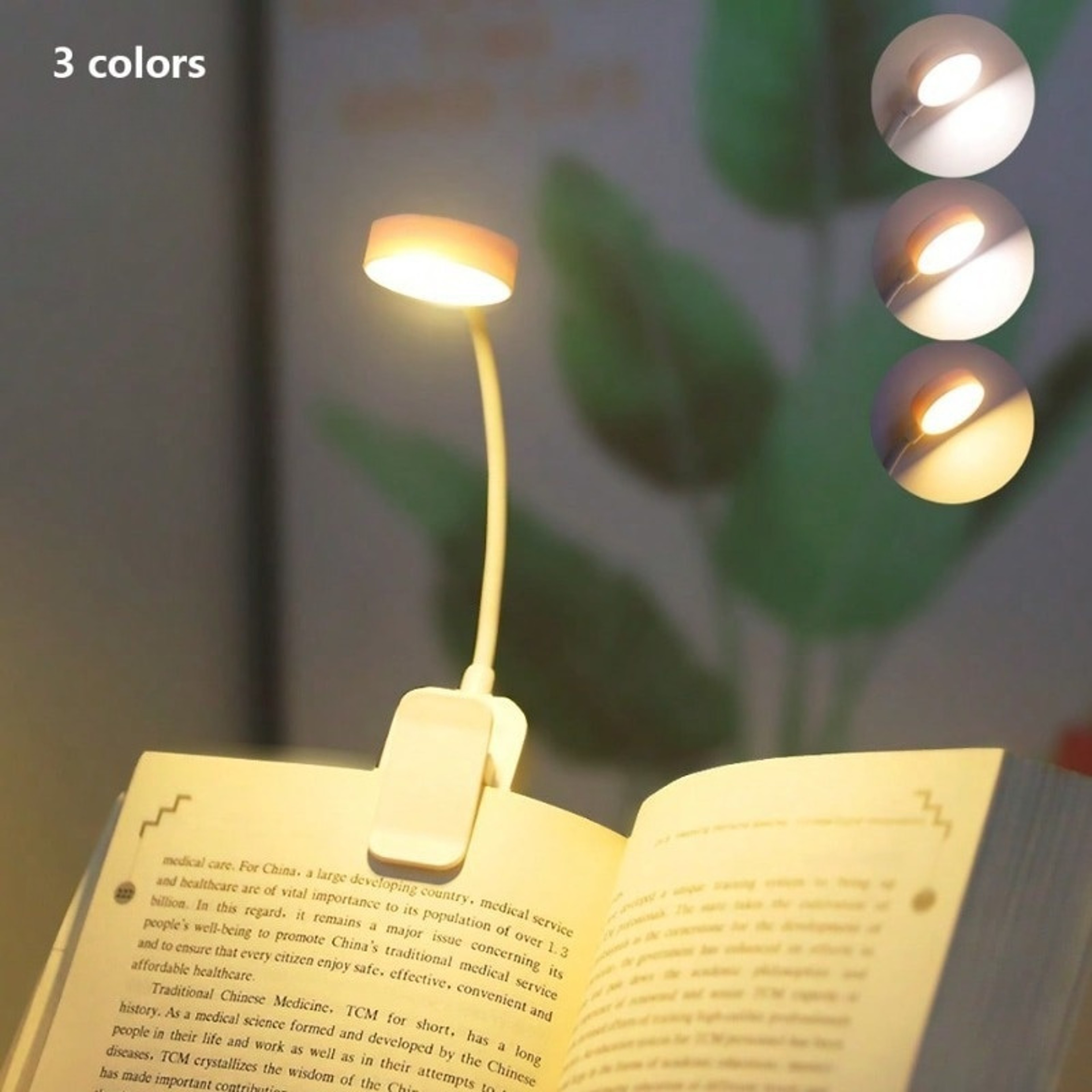 Portable LED Clip On Reading Light with Adjustable Brightness and Color Modes – view 1
