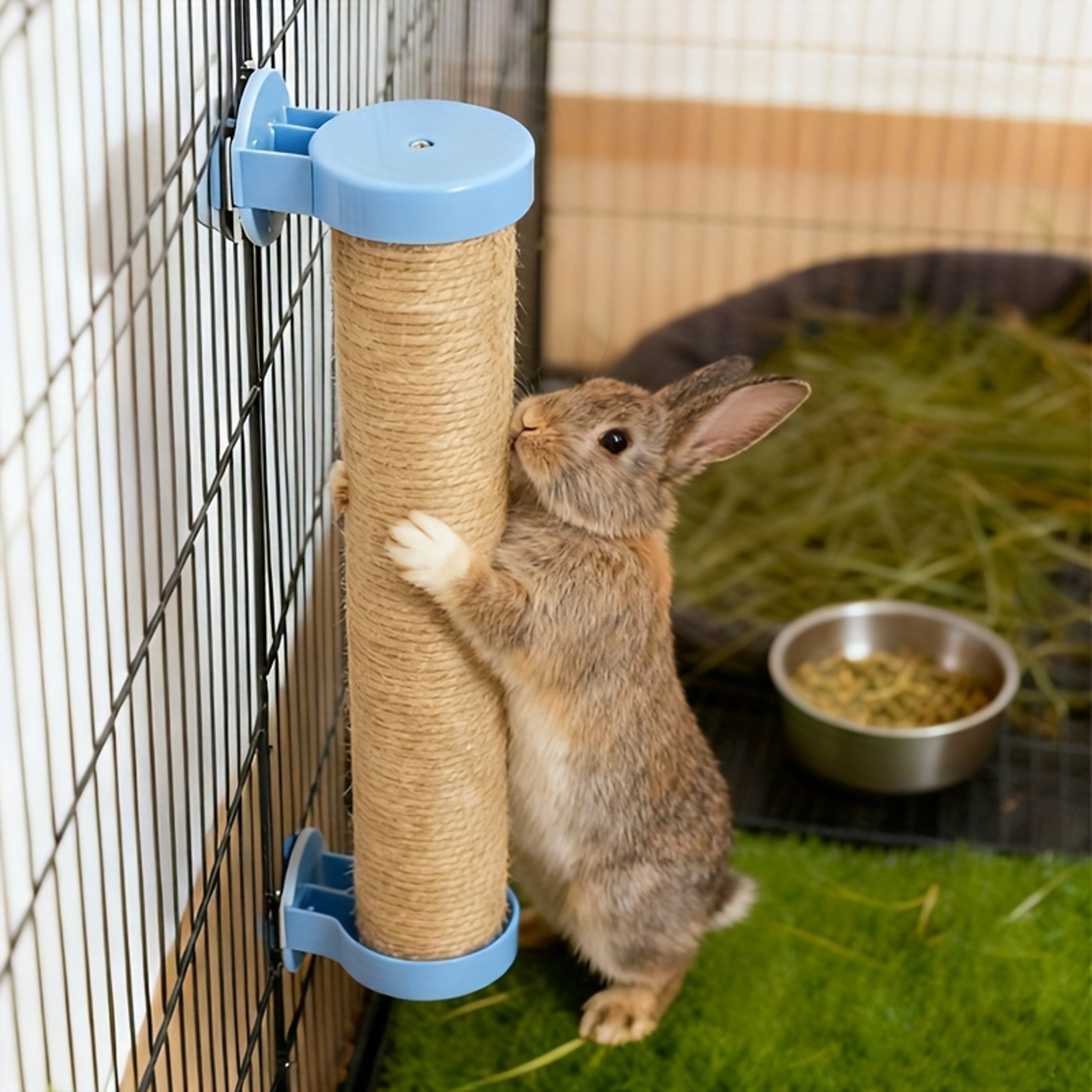 Adjustable Rabbit Scratch Post Natural Sisal Claw Scratcher Interactive Climbing Toy – view 7