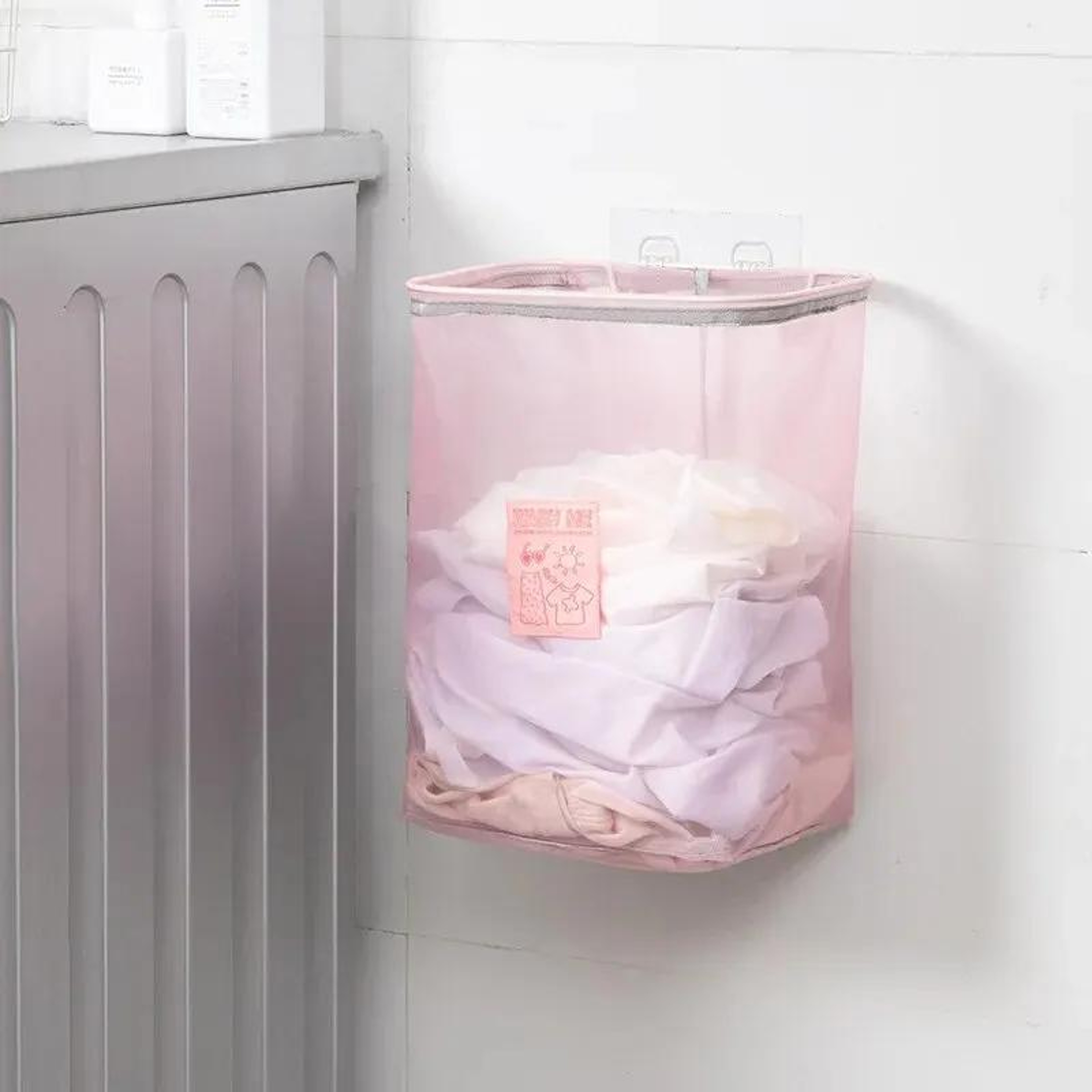 Foldable Wall Mounted Laundry Basket Space Saving Dirty Clothes Storage Hamper – view 8