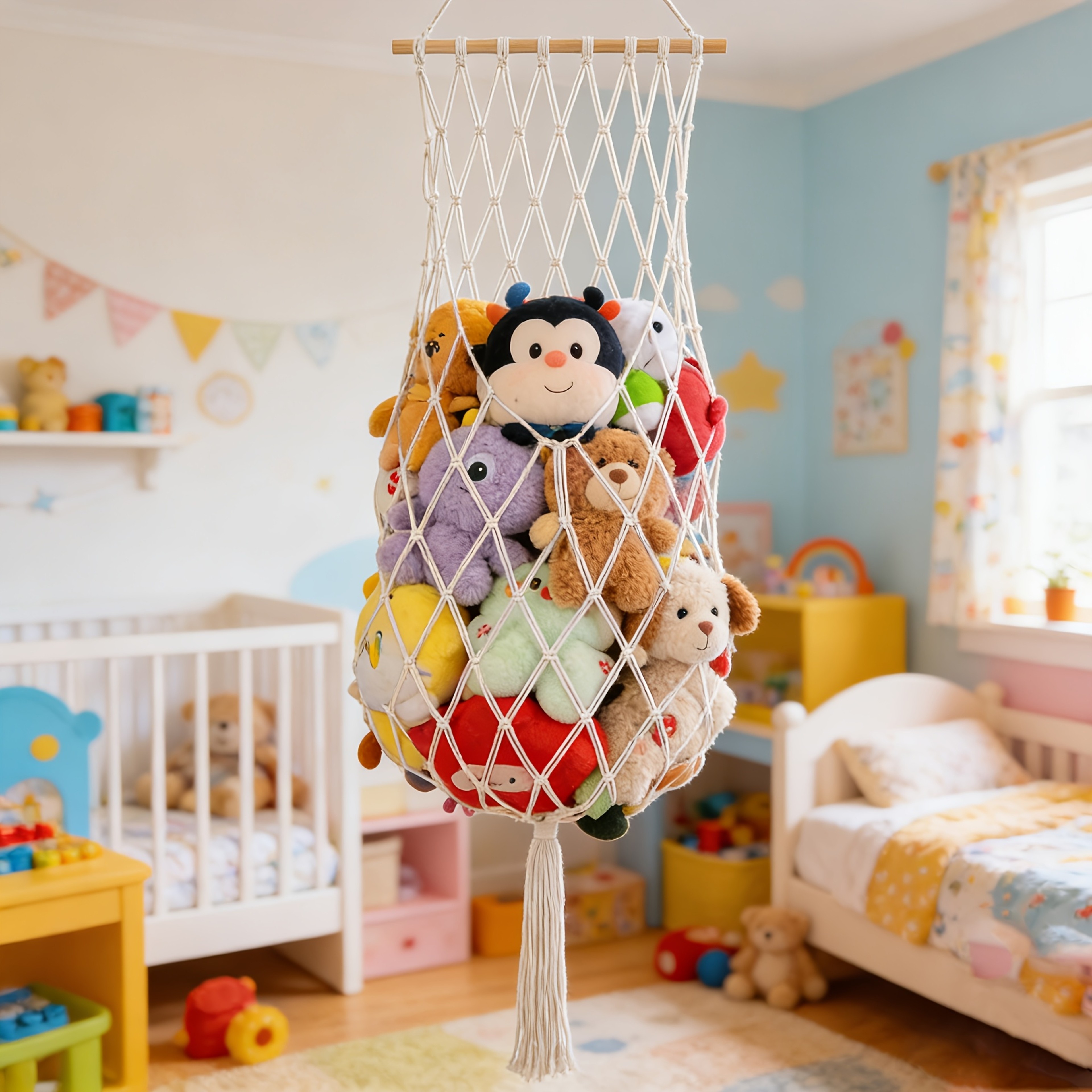 Stuffed Animal Hammock Toy Storage Net Large Plush Toy Organizer for Bedroom & Playroom – view 3