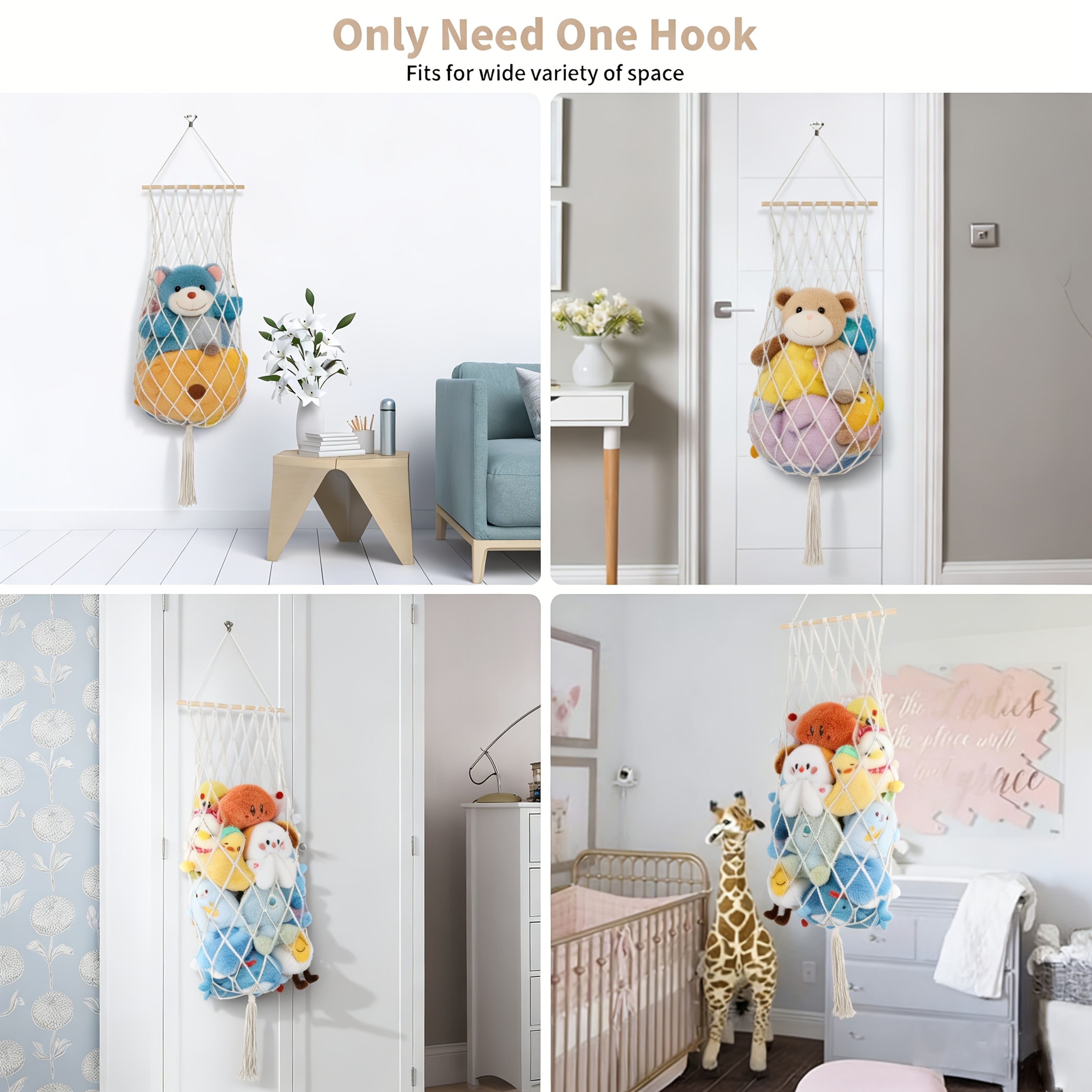 Stuffed Animal Hammock Toy Storage Net Large Plush Toy Organizer for Bedroom & Playroom – view 5