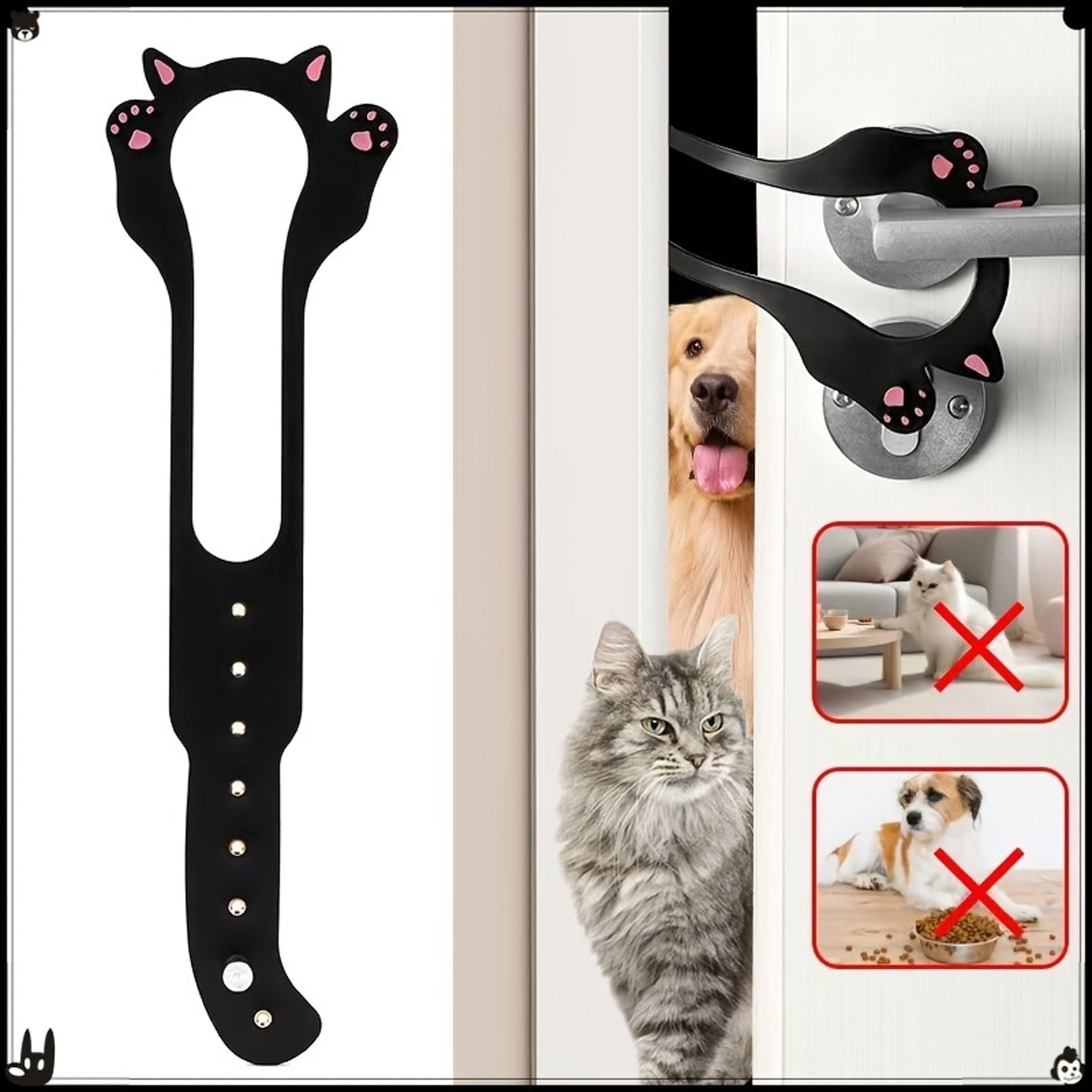 Adjustable Cat Door Holder Latch with Sizes Pet Door Stopper for Easy Cat Access – view 1