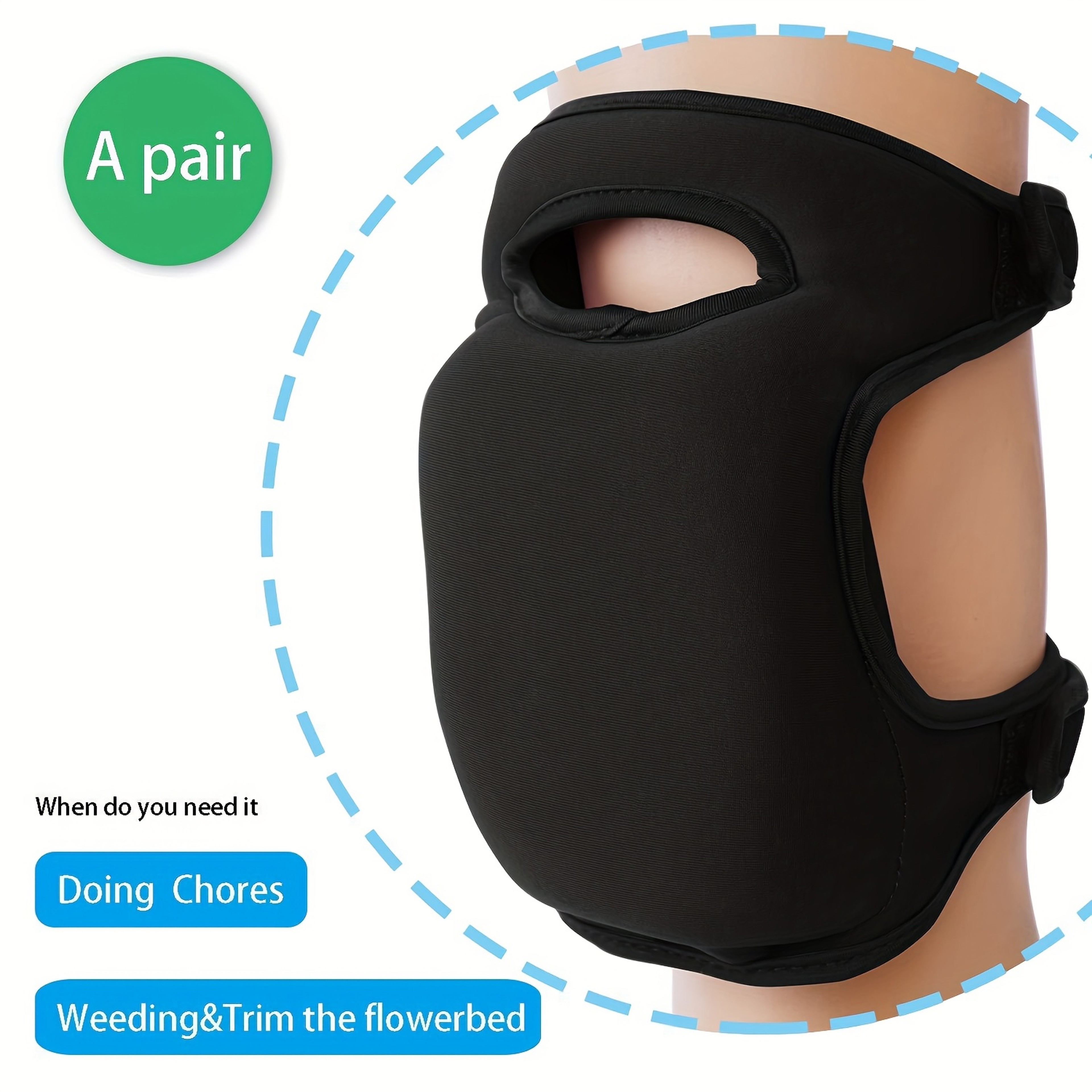 Extra Thick Memory Foam Gardening Knee Pads with Adjustable Straps – view 5