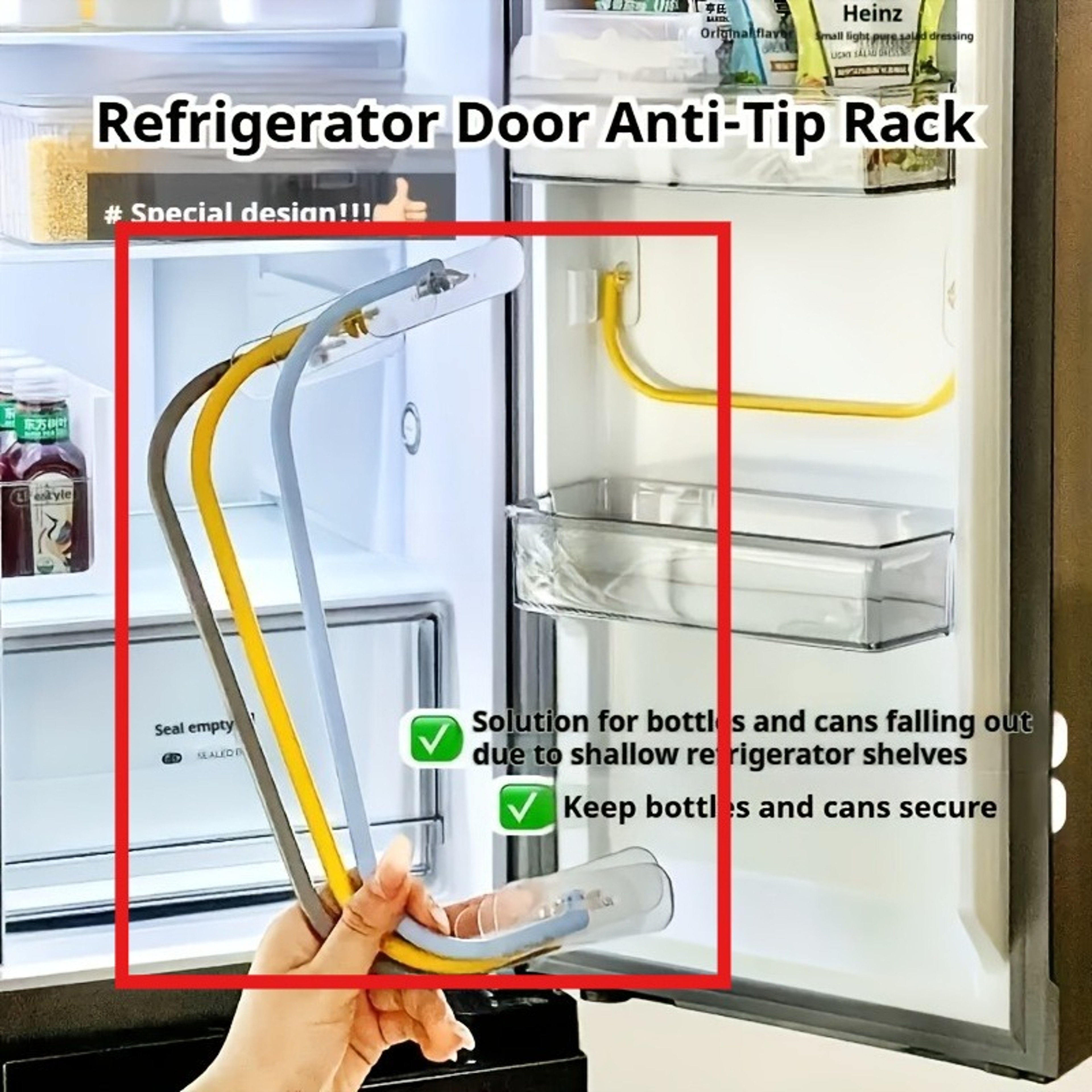 RV Refrigerator Stabilizing Rods Heavy Duty Door Support Fridge Organizer – view 7