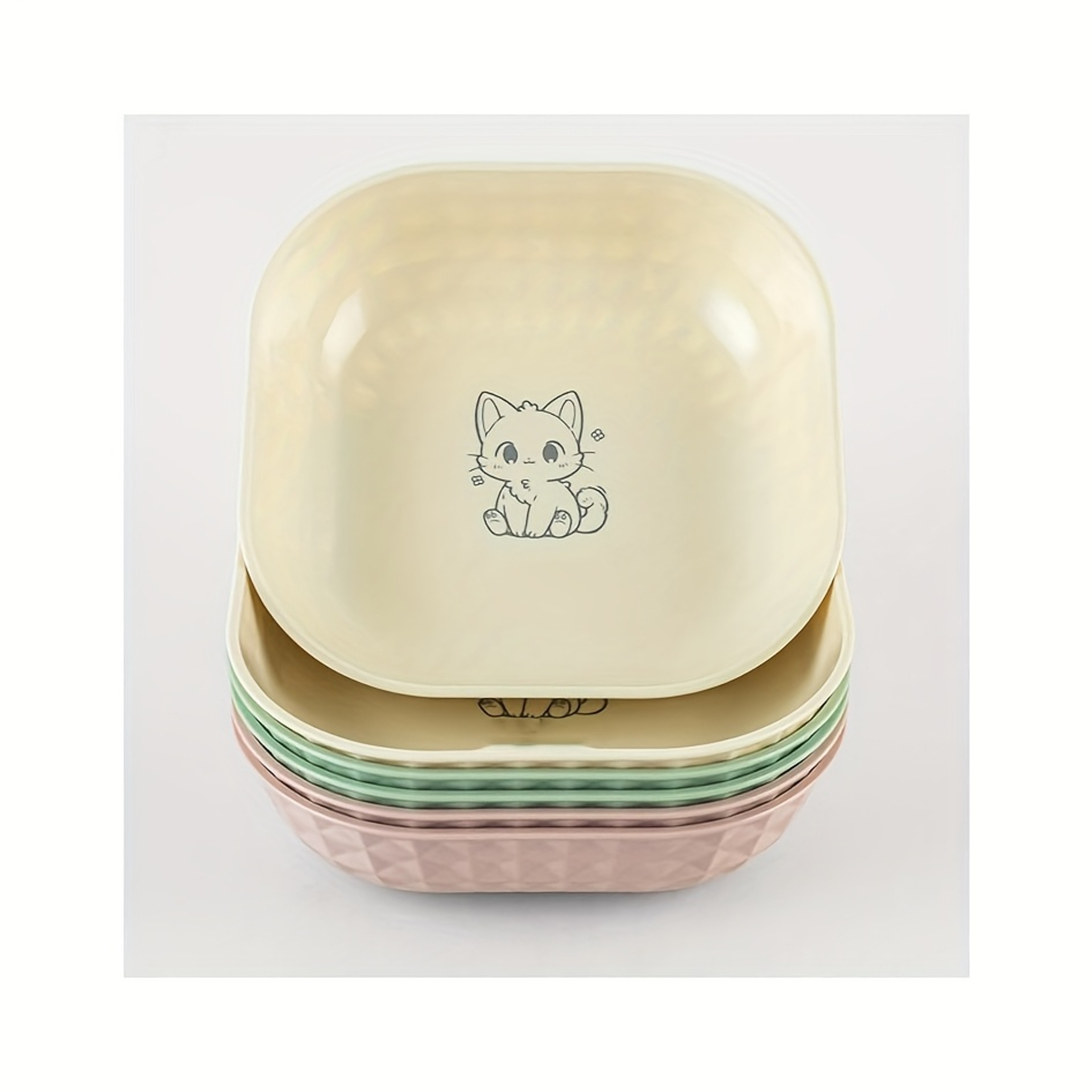 Whisker Friendly Cat Bowls Set Shallow Anti Tip Feeding Dishes – view 7