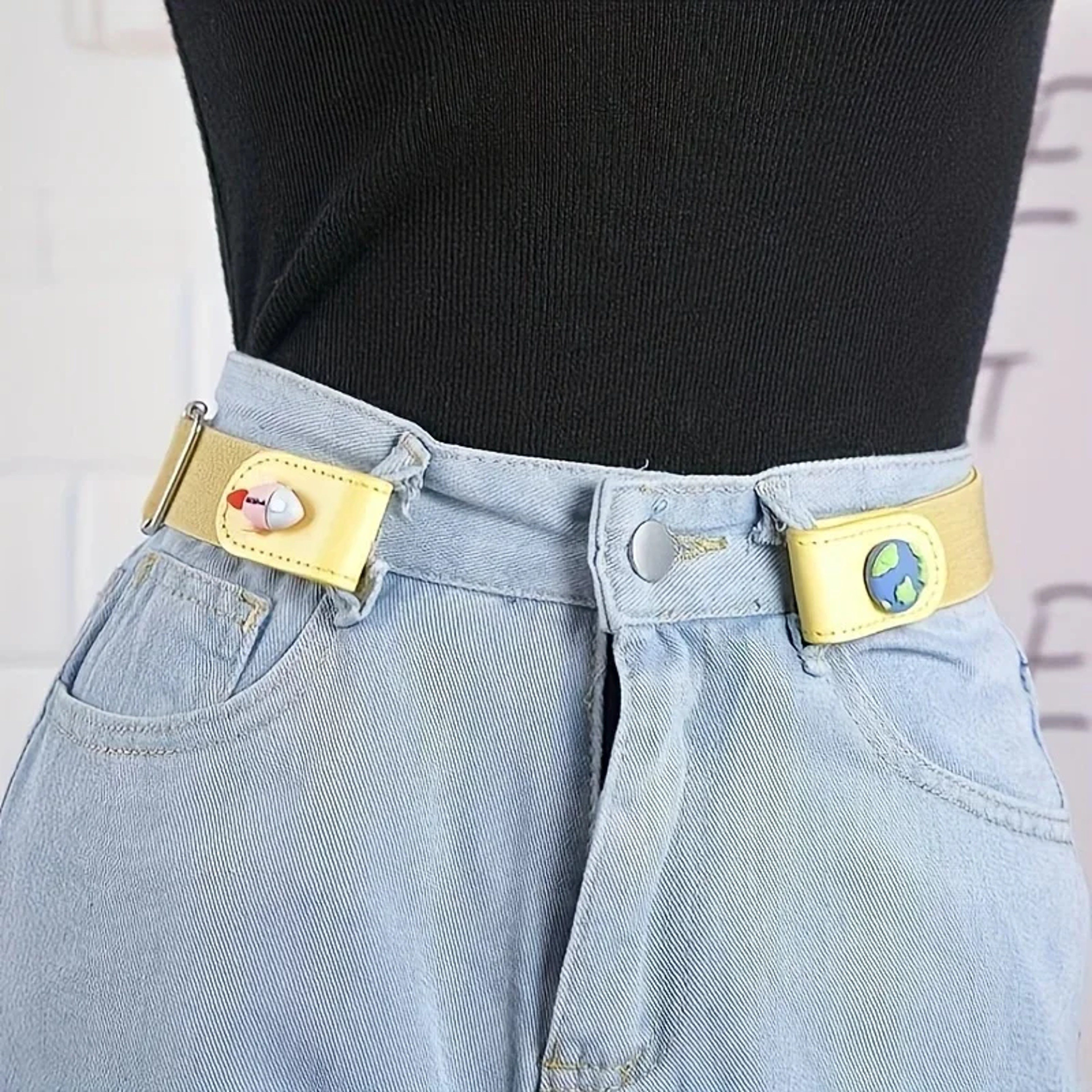 Invisible Belt For Women Adjustable Jeans Belt Elastic Stretch Buckle Free No Show Belt 3