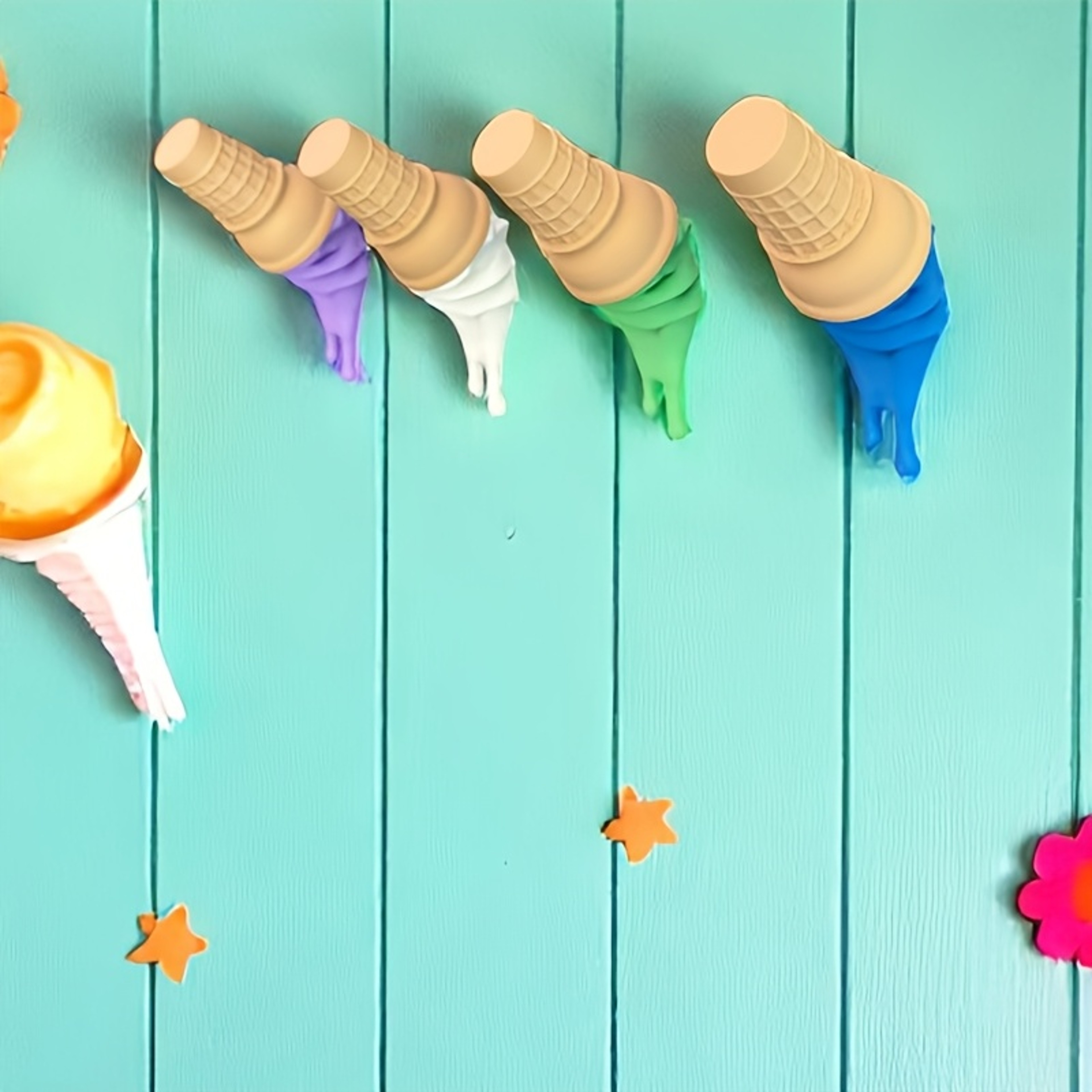 ColorPop Ice Cream Wall Hooks Decorative Self Adhesive Key Holder For Home Organization 1