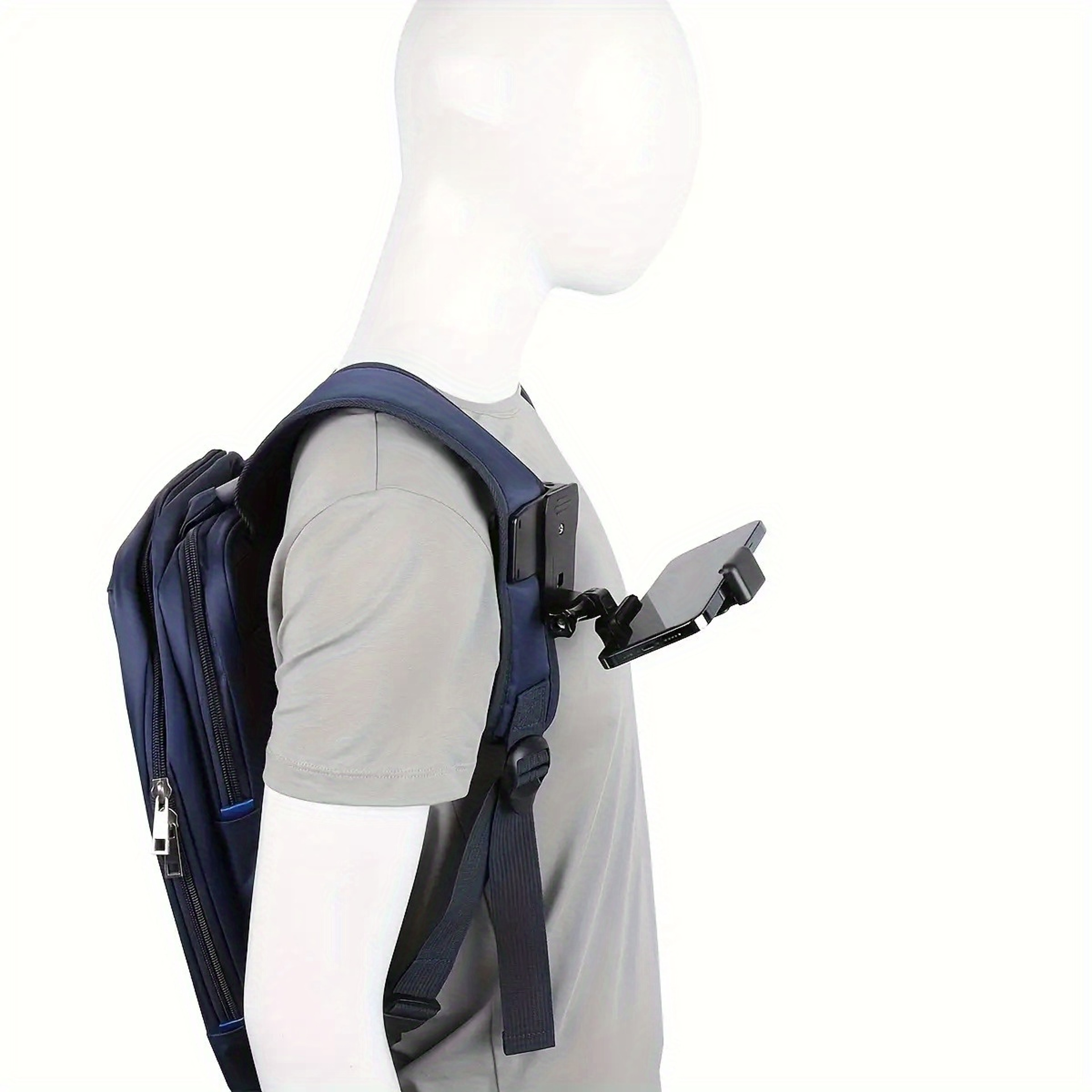 Backpack Phone Holder Adjustable Shoulder Strap Phone Mount for Hands Free Vlogging & Hiking – view 5