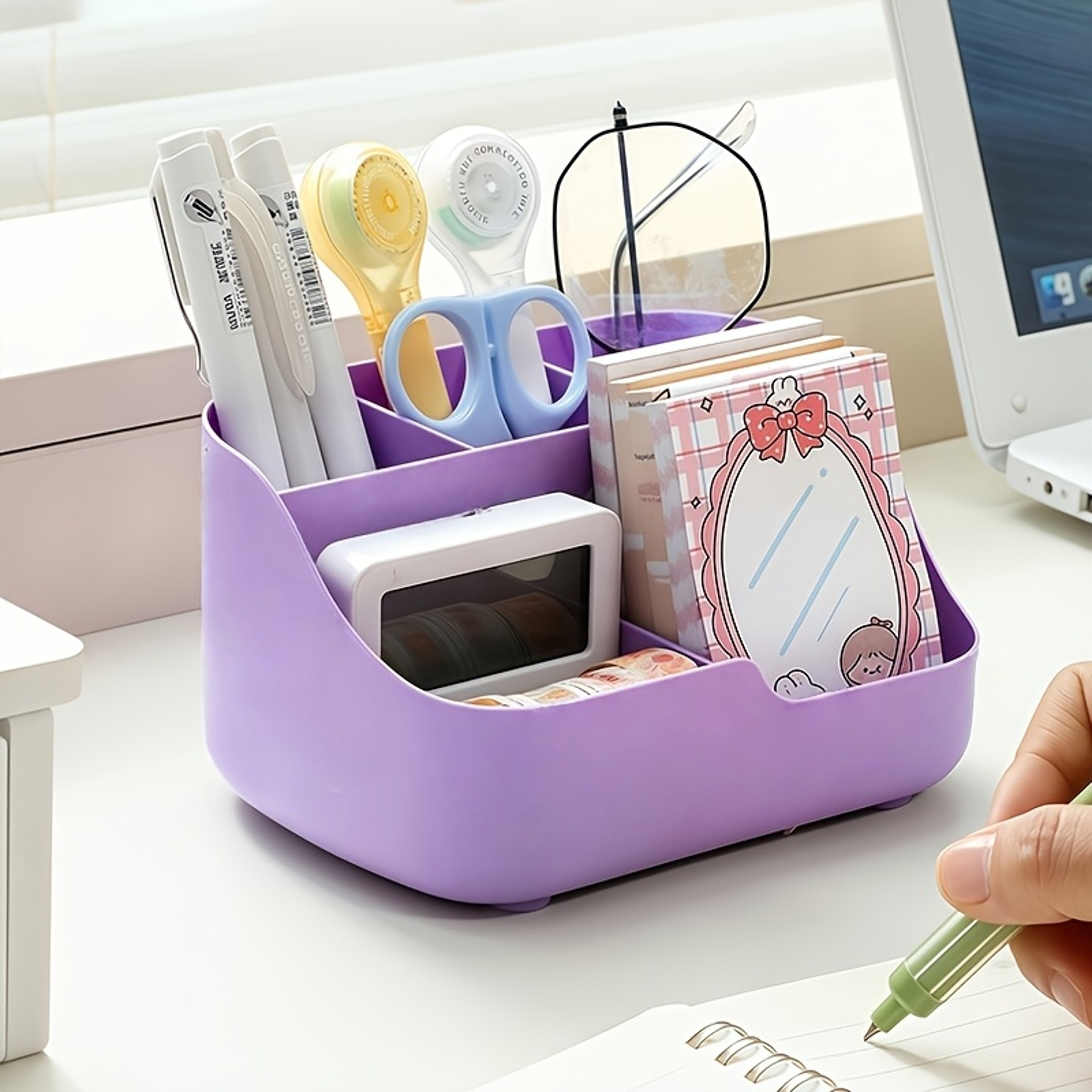 Desk Organizer With Drawer Large Capacity Desktop Storage Box And Pen Holder 0