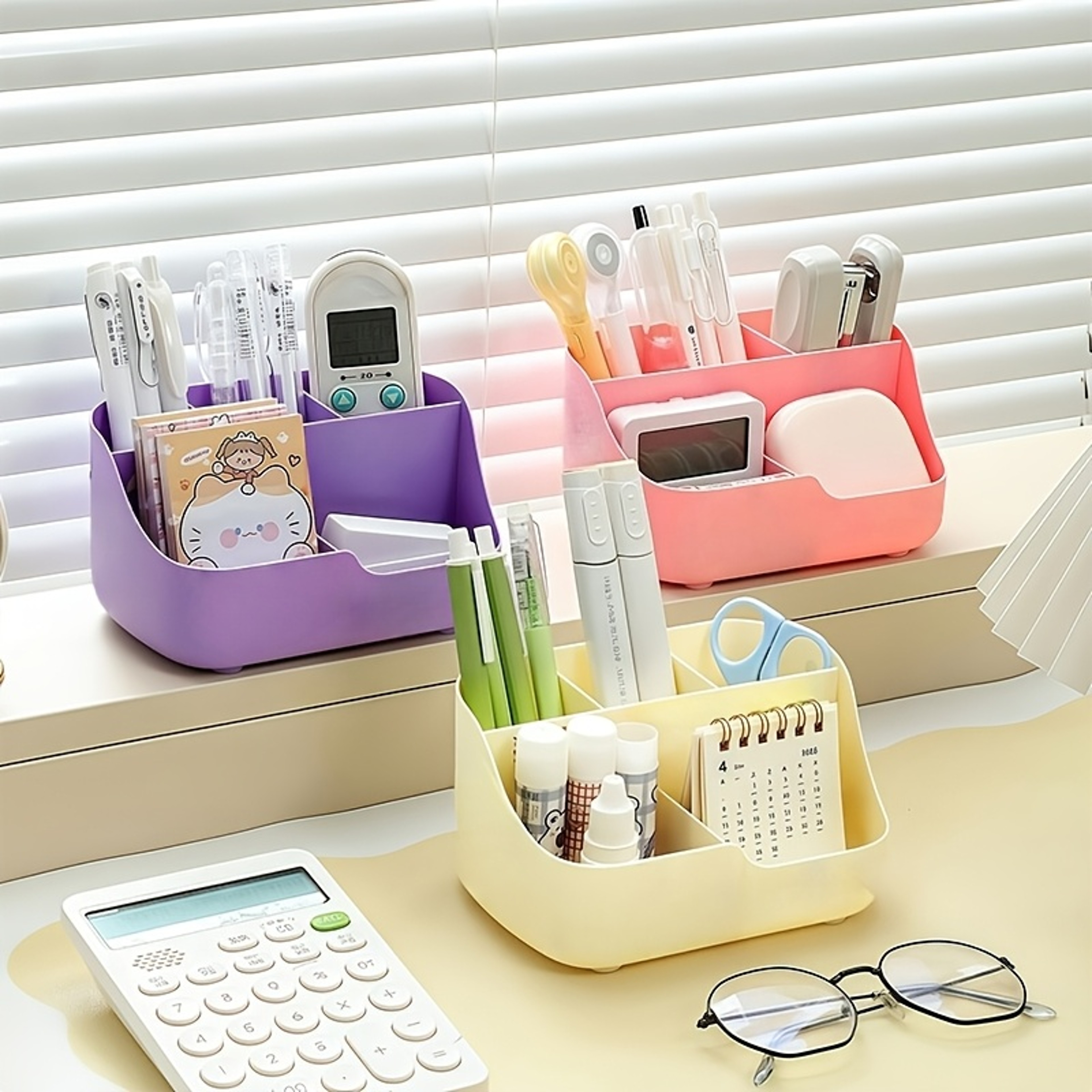 Desk Organizer With Drawer Large Capacity Desktop Storage Box And Pen Holder 2