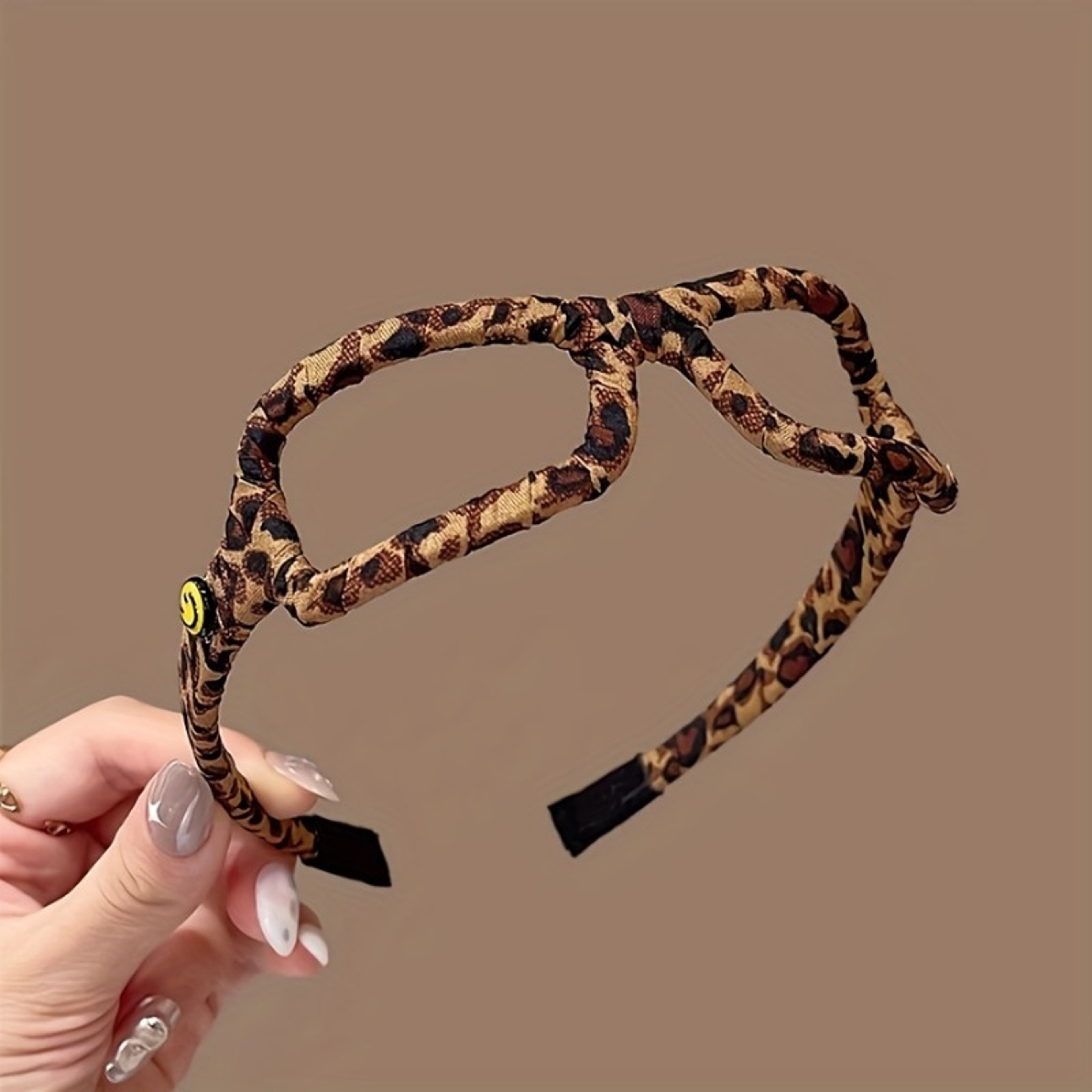 Korean Leopard Print Headband for Women Stylish Fashion Hair Accessory with Glasses Design – view 5