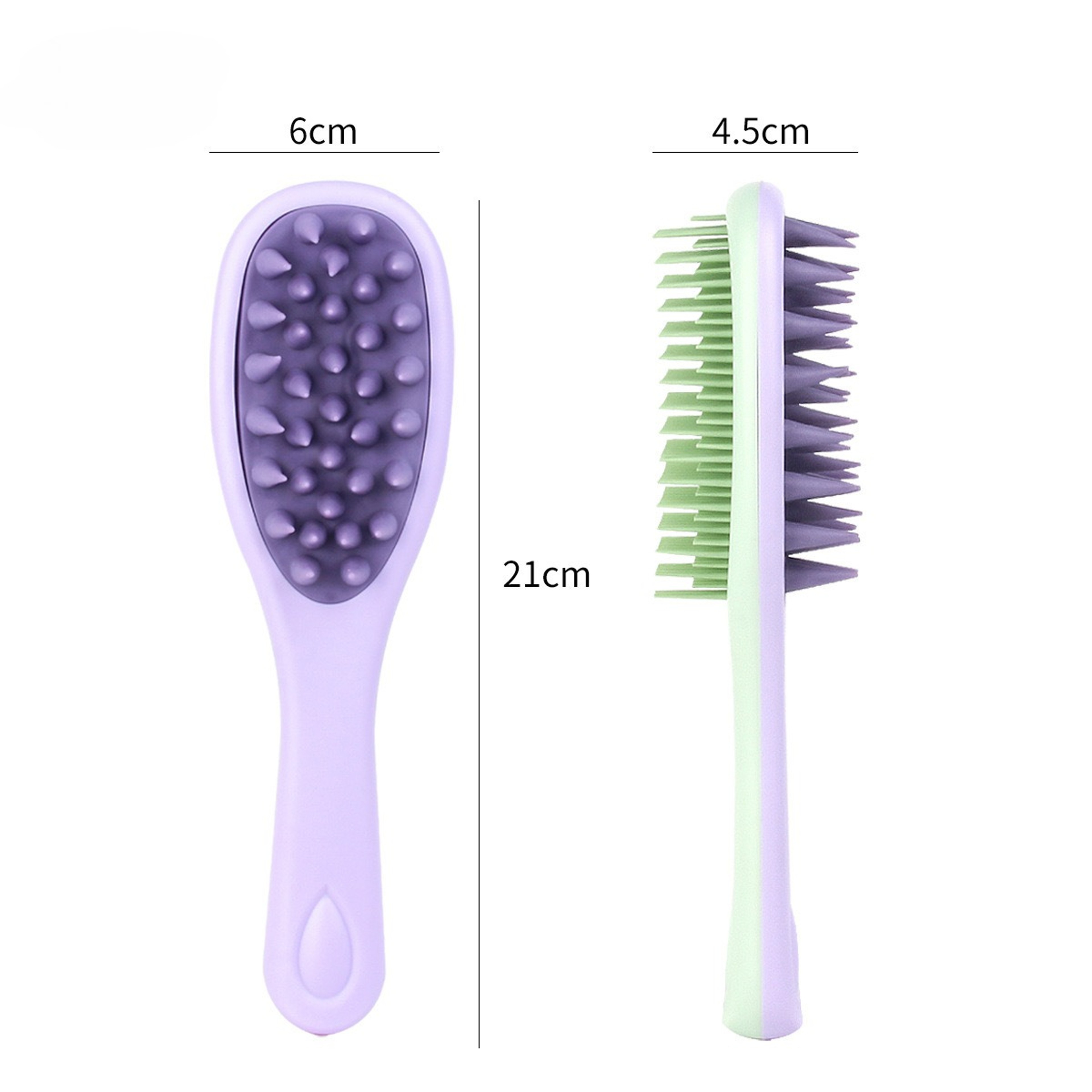 Long Handle Scalp Massager Brush with Dual Silicone Bristles for Wet Dry Hair Care – view 6