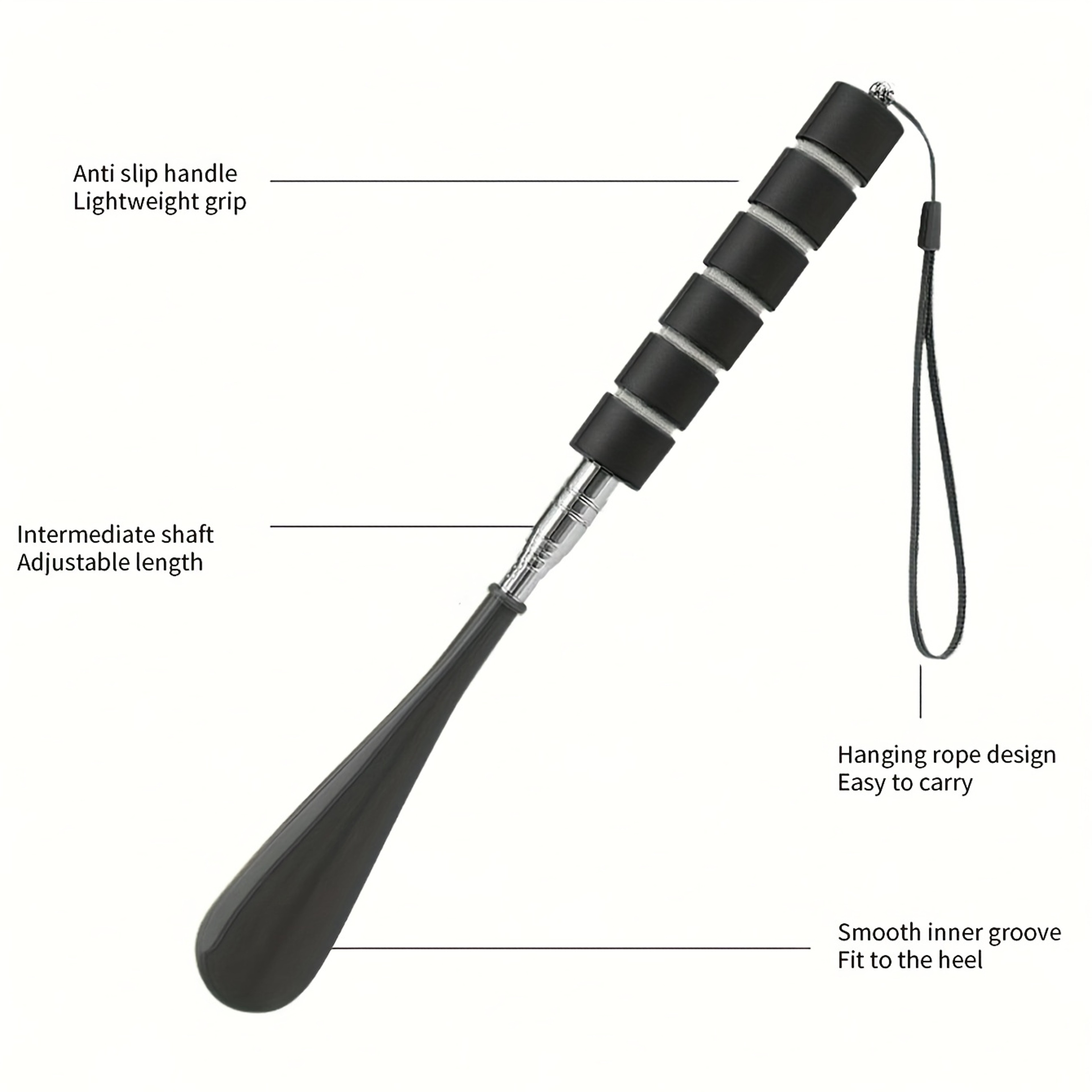 Adjustable Long Handle Shoe Horn for Easy Slip On Shoes – view 3