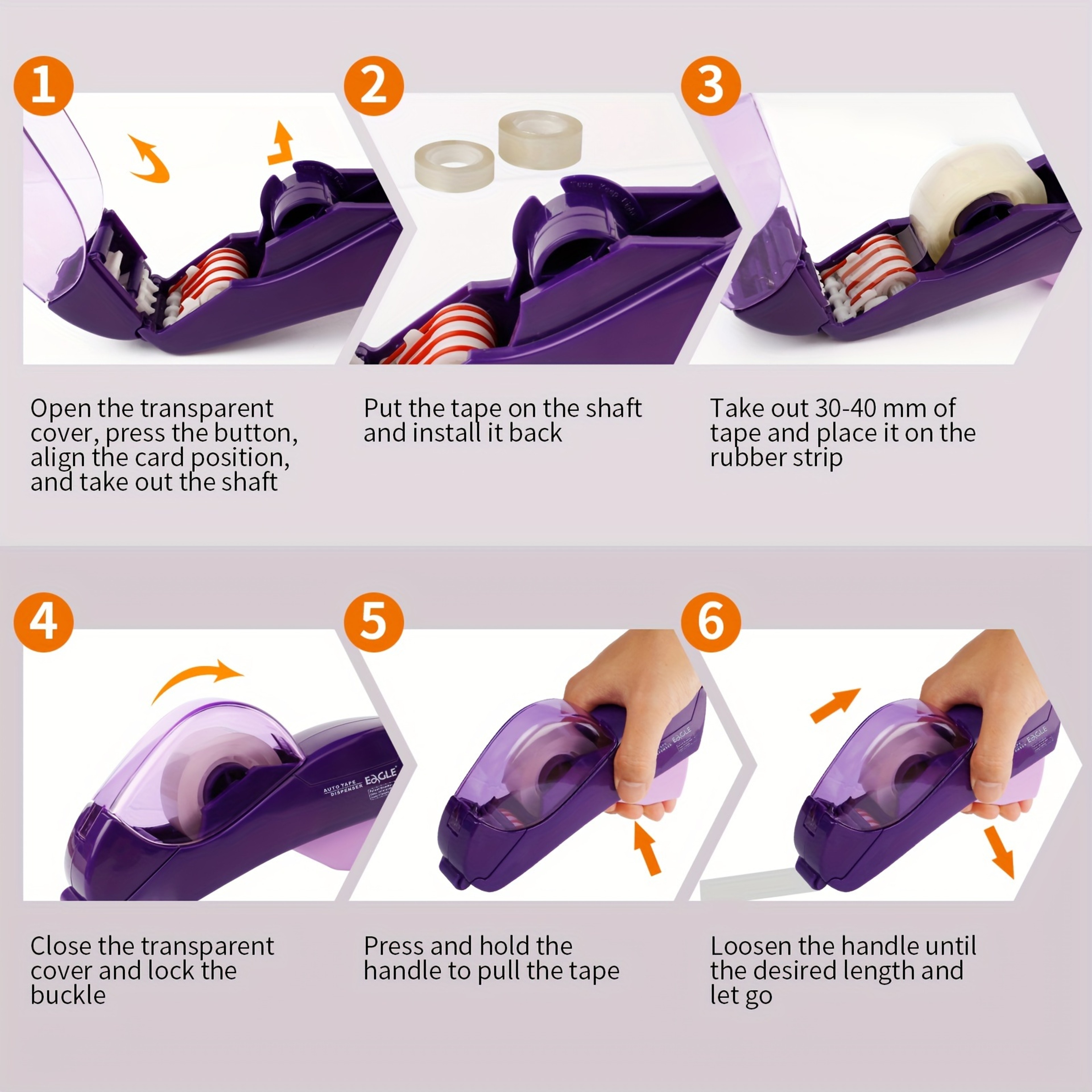 Automatic Tape Dispenser One Touch Handheld Tape Cutter for Gift Wrapping and Craft Projects – view 6