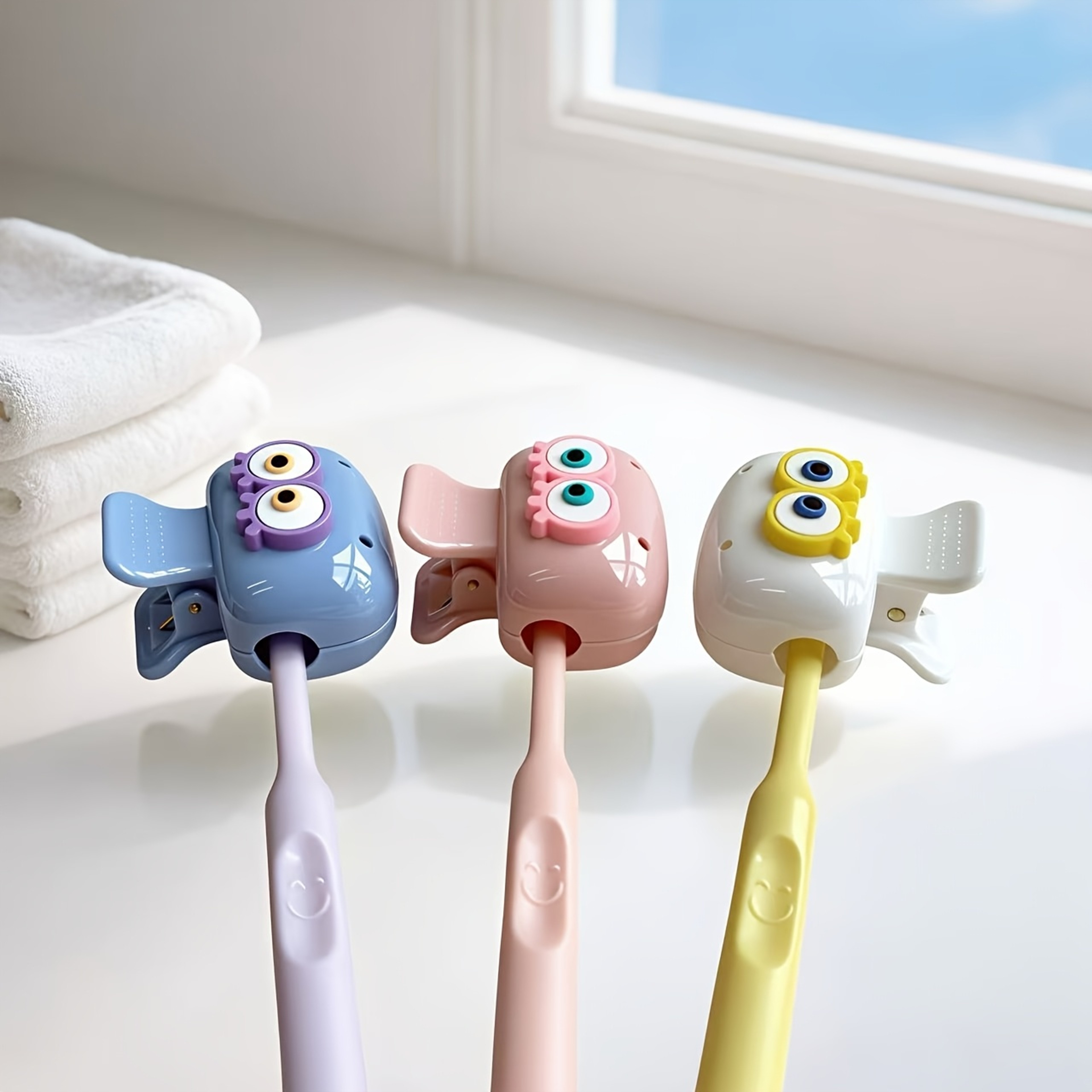 Dopamine Color Eye Shaped Toothbrush Holder Case Set – view 2
