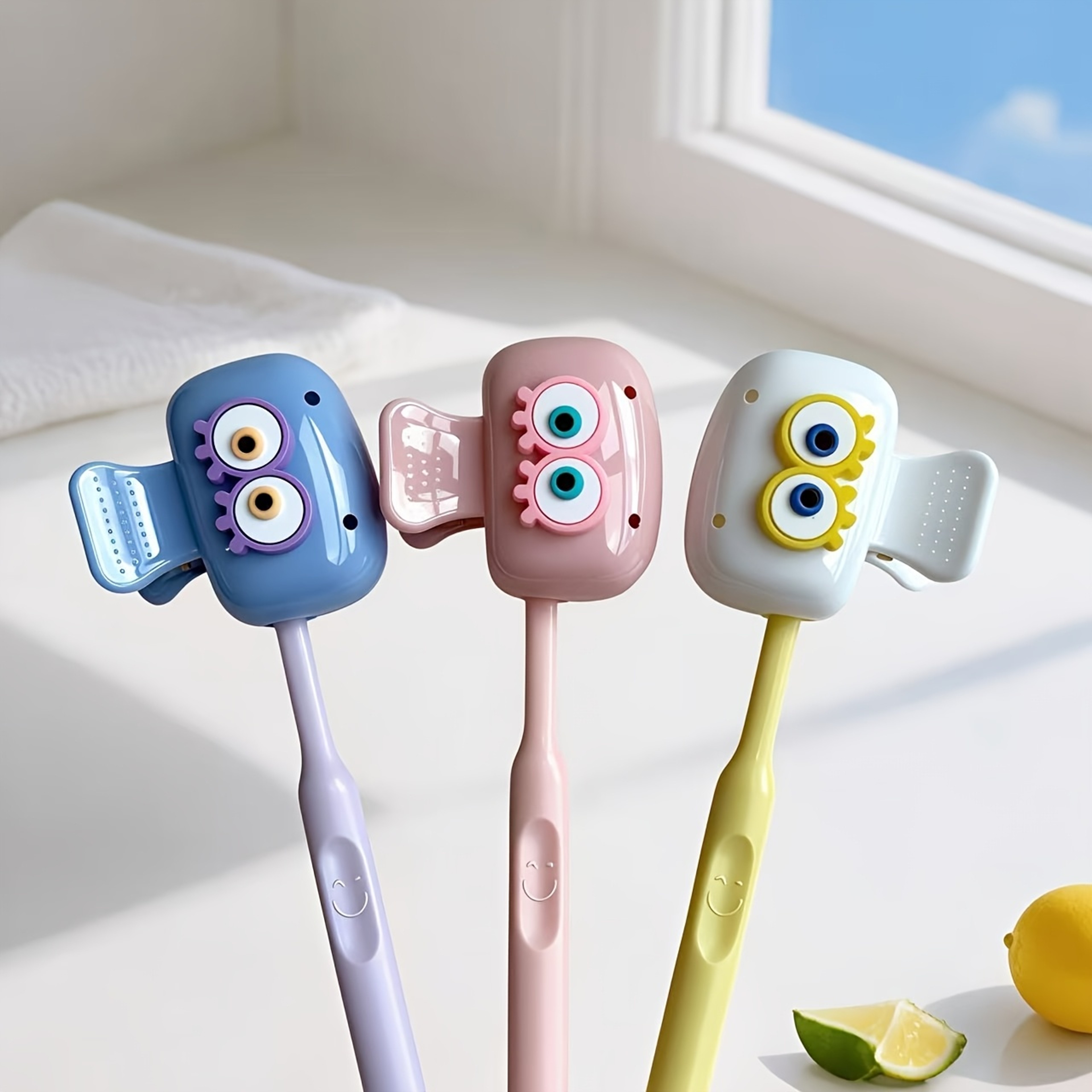 Dopamine Color Eye Shaped Toothbrush Holder Case Set – view 3