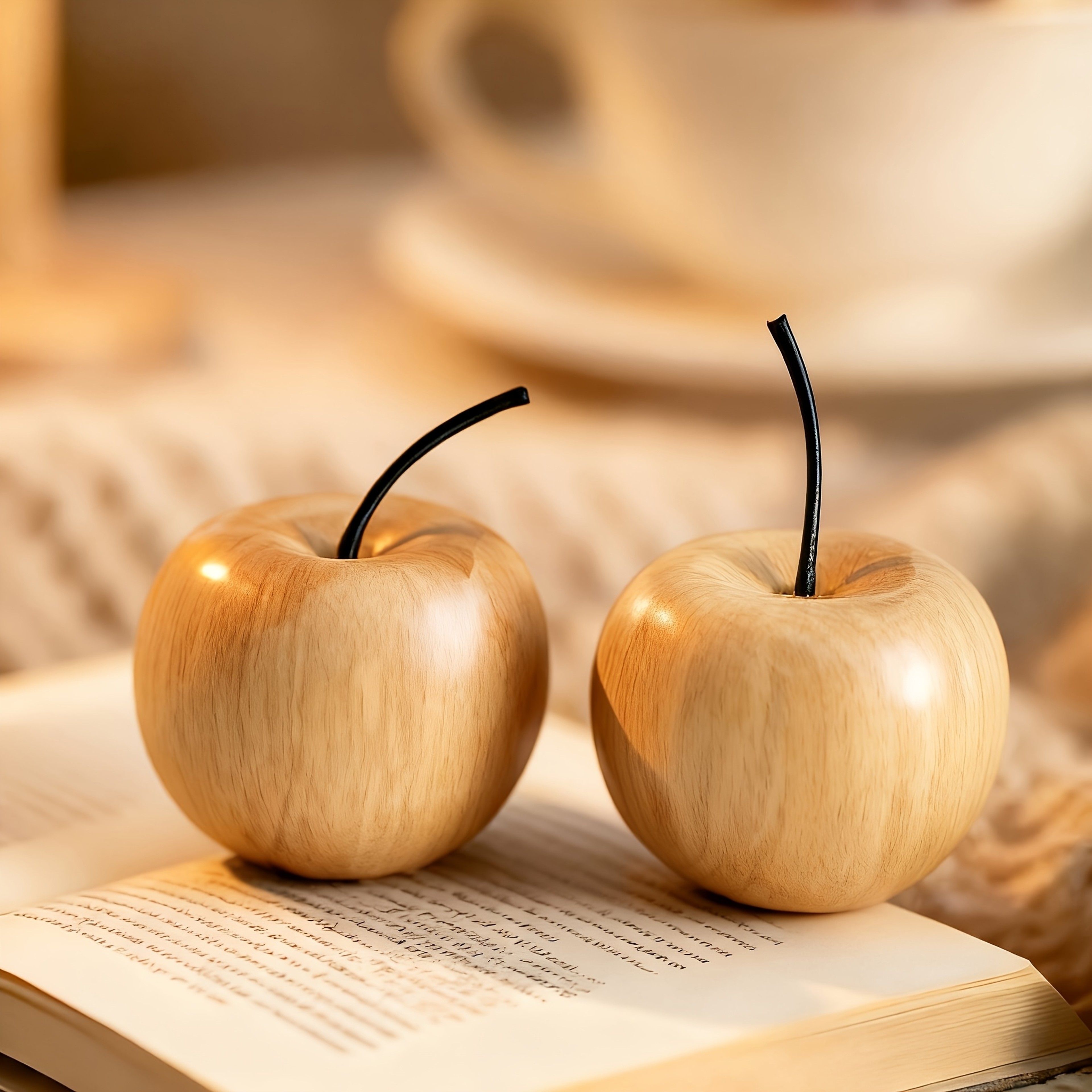 Natural Wooden Apple Aroma Diffuser Handmade Maple Wood Decor 3