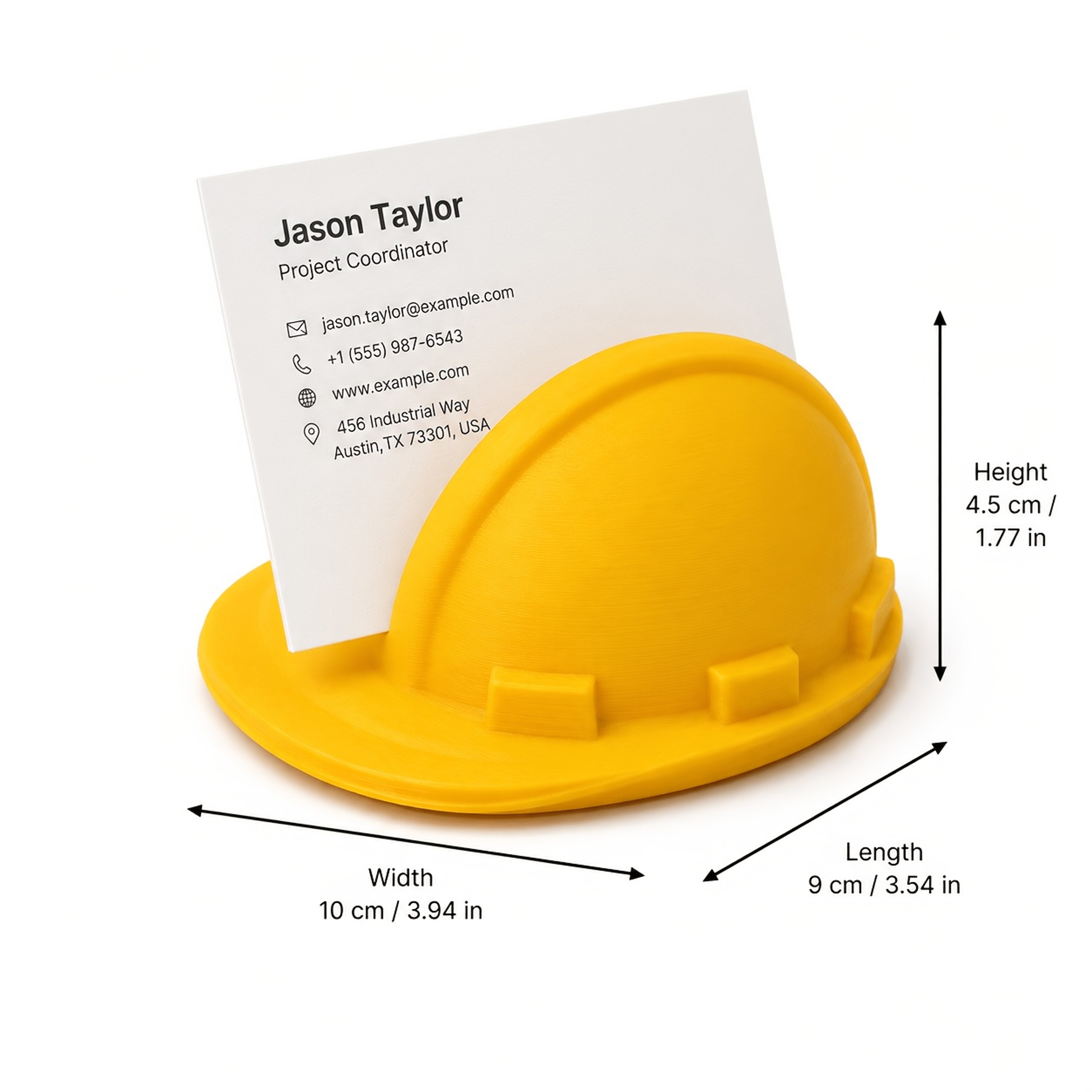 Printed Hard Hat Business Card Holder Industrial Desk Organizer for Office Decor – view 2