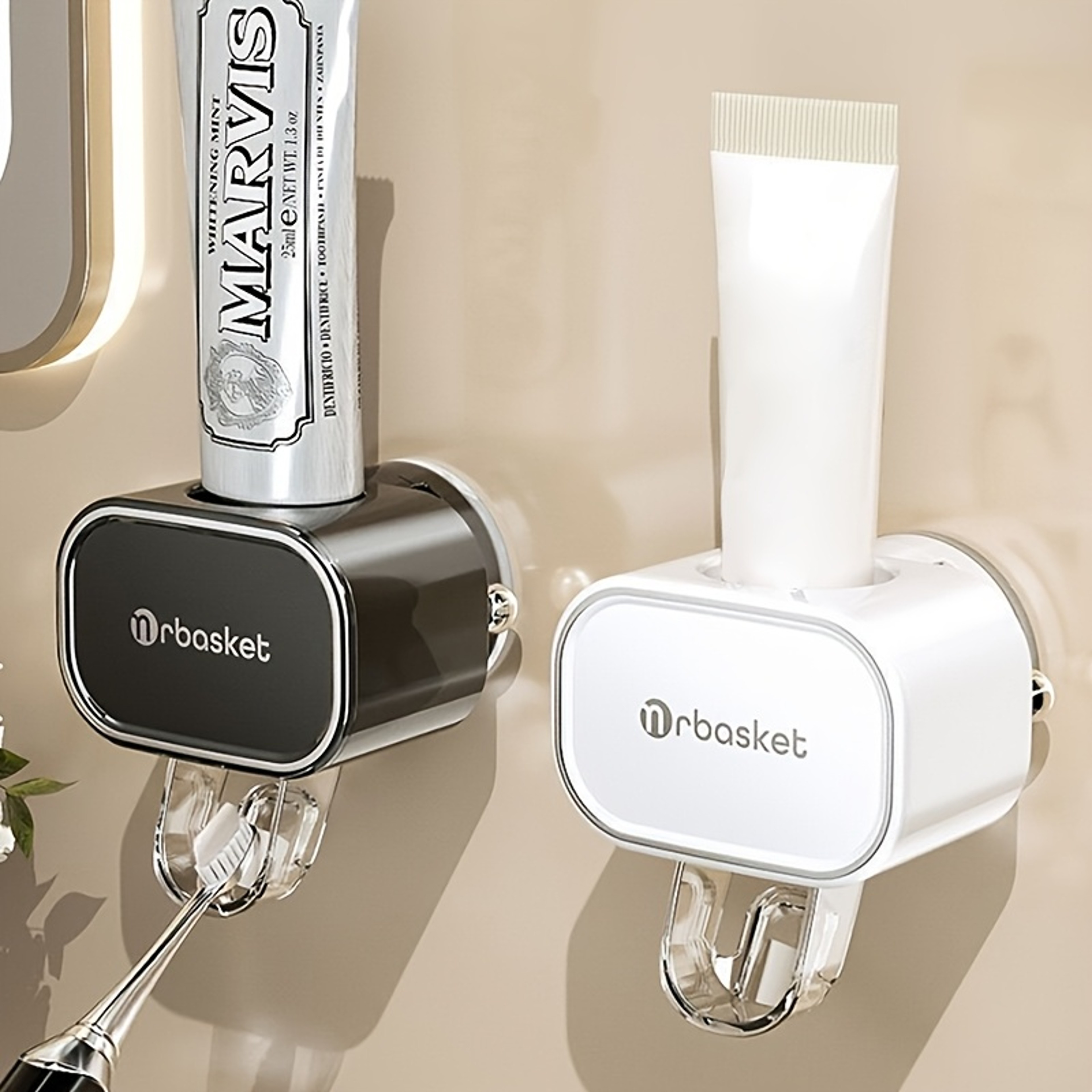 Automatic Toothpaste Dispenser Wall Mounted Toothpaste Holder With No Drill Suction Design 0