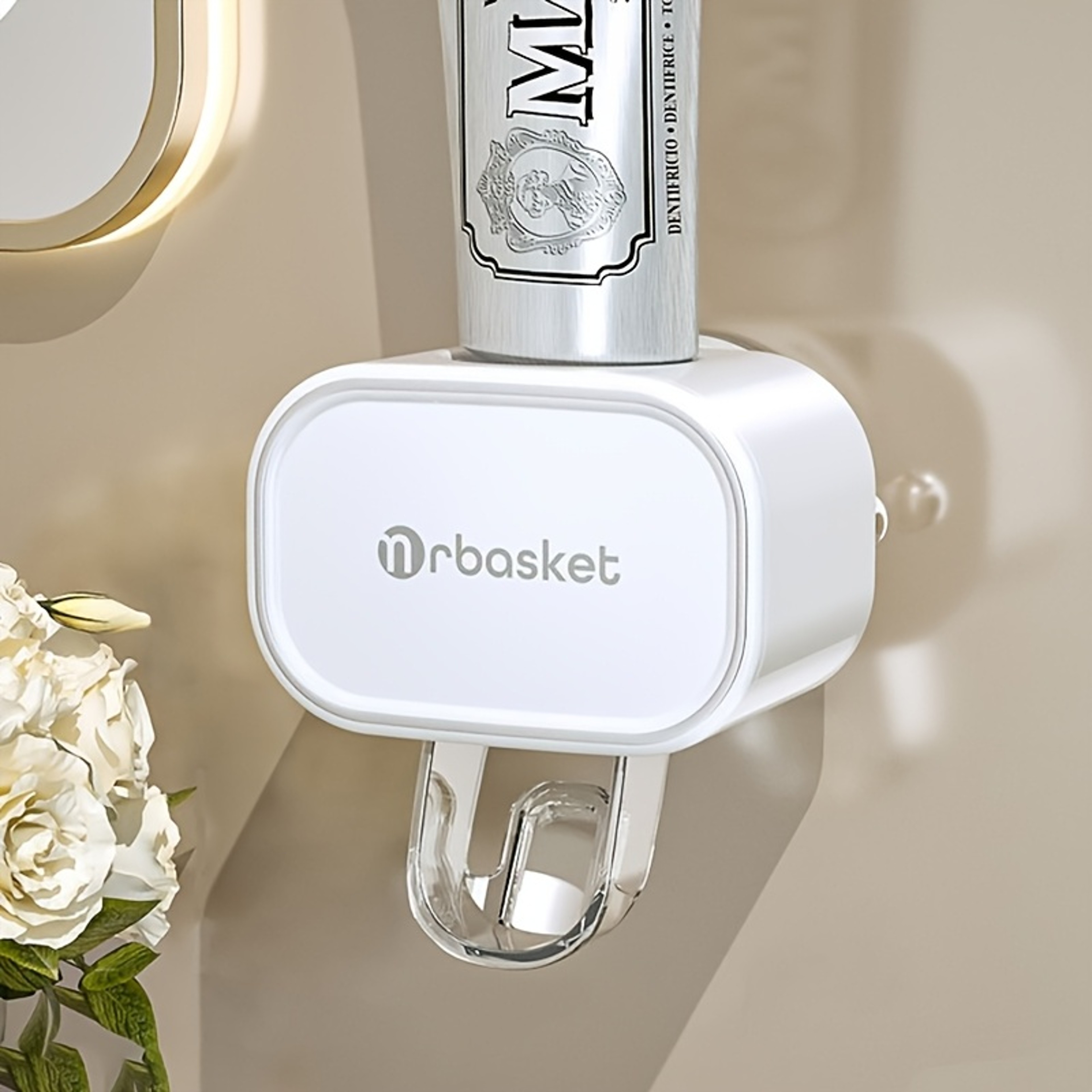 Automatic Toothpaste Dispenser Wall Mounted Toothpaste Holder With No Drill Suction Design 3