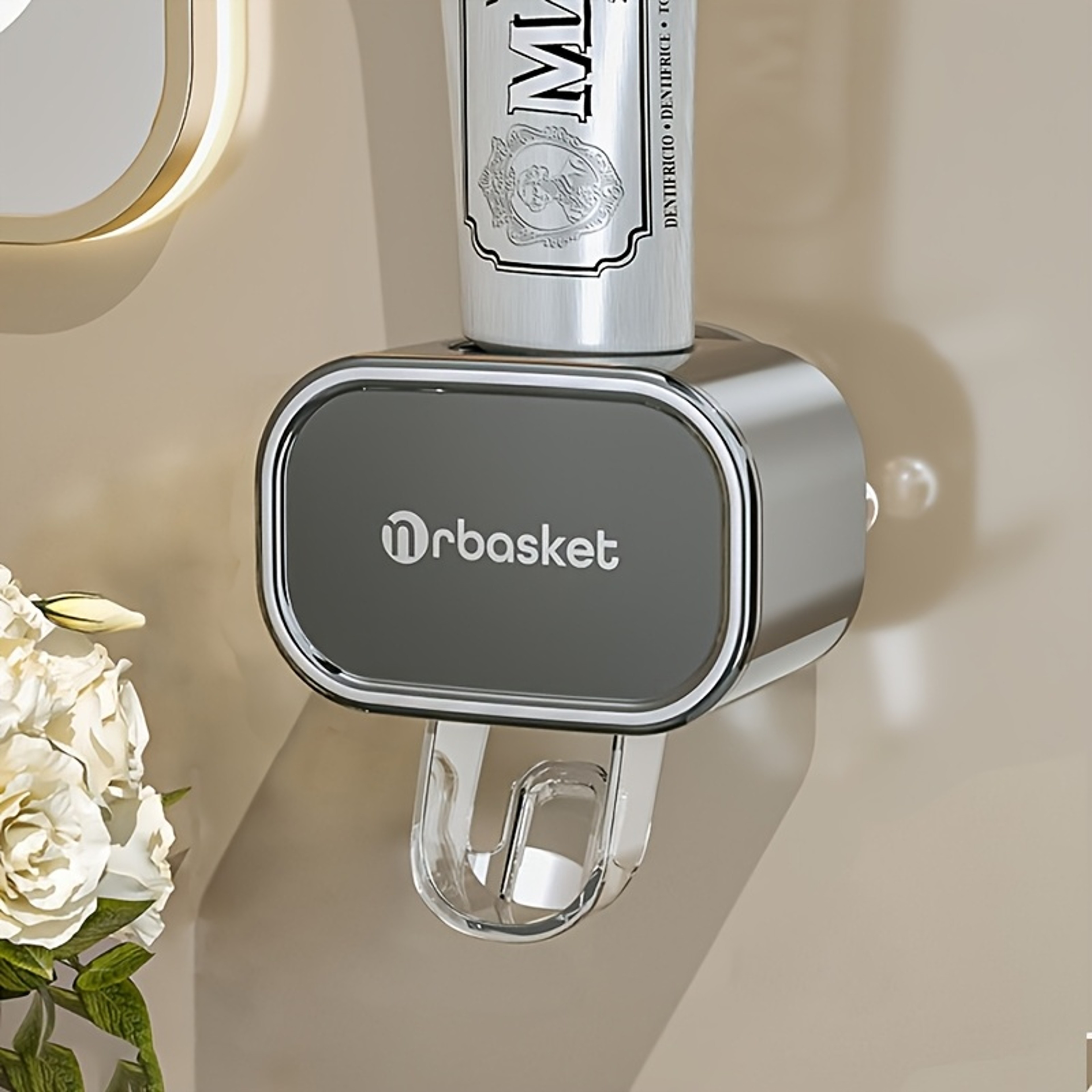 Automatic Toothpaste Dispenser Wall Mounted Toothpaste Holder With No Drill Suction Design 7