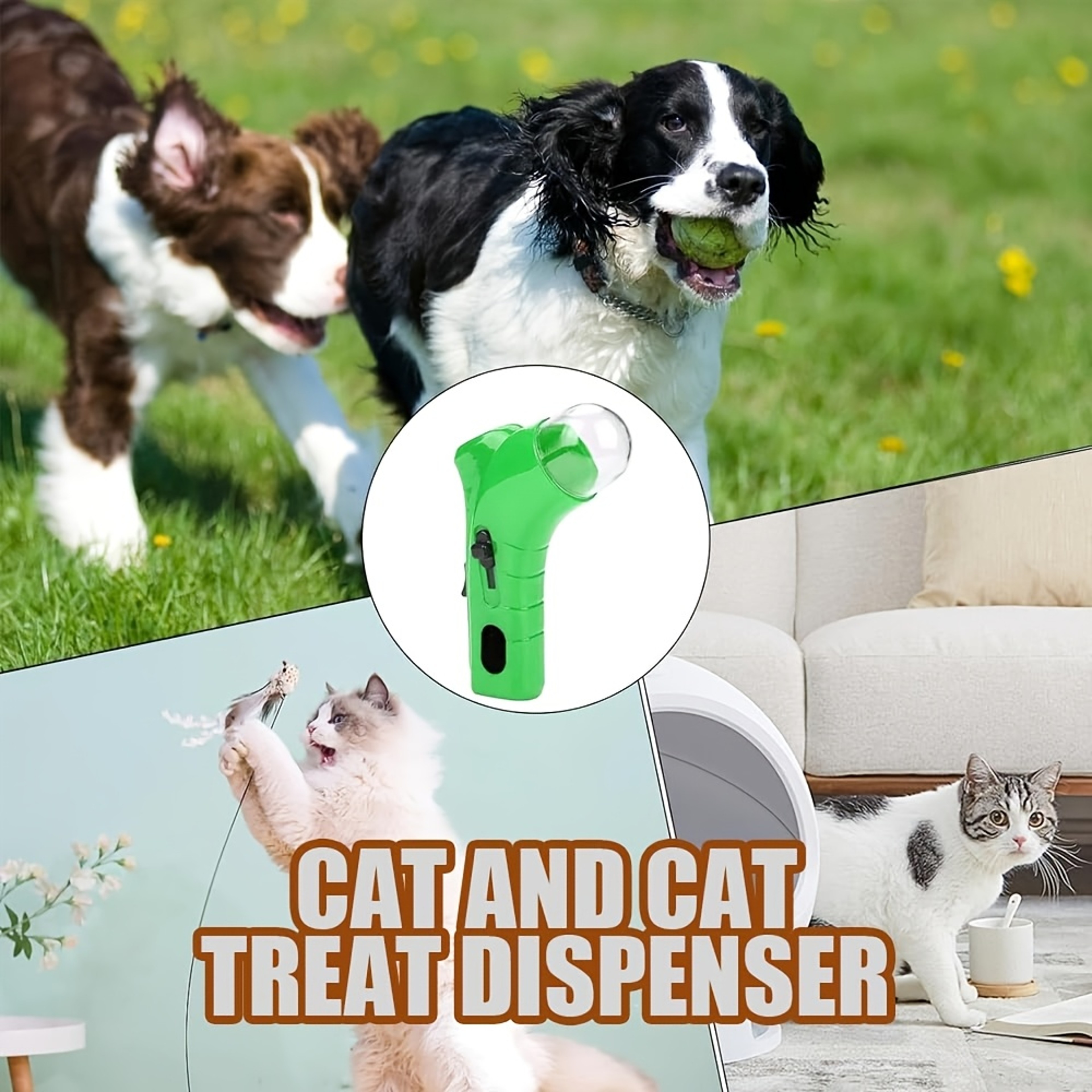Interactive Cat Treat Launcher with Food Storage Container – view 3