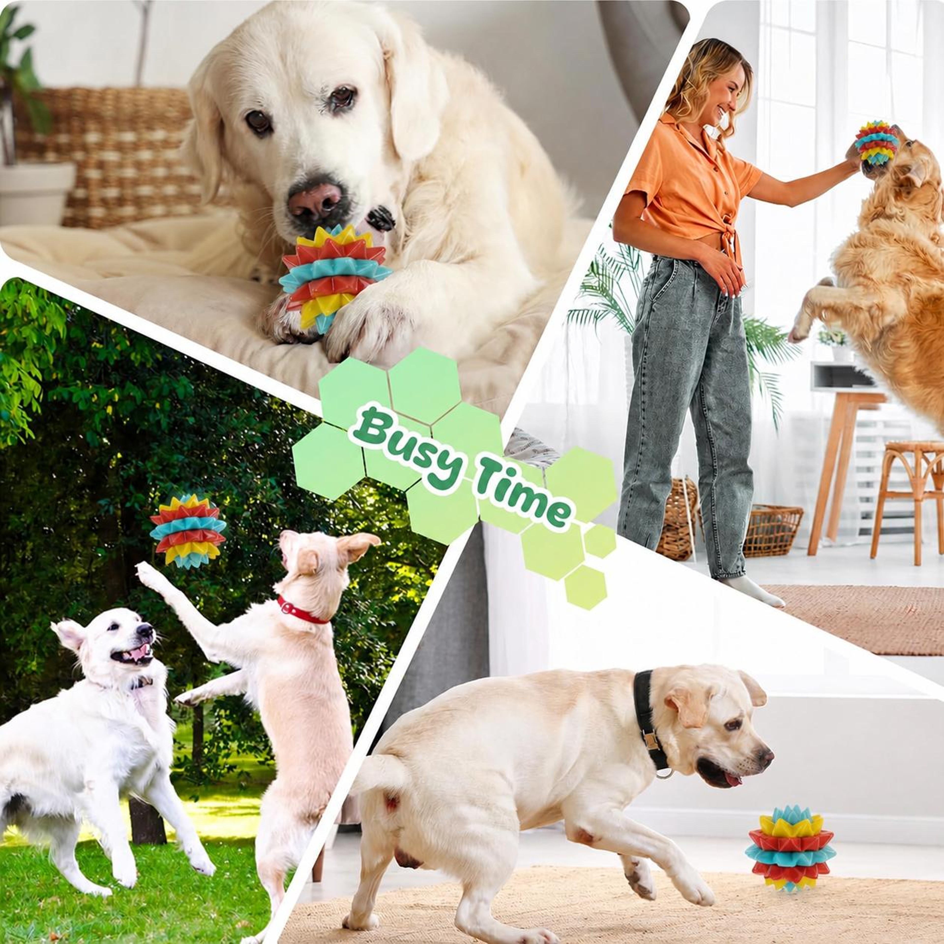 Durable Dog Chew Toy Ball with Squeaker for Aggressive Chewers and Dental Cleaning – view 6