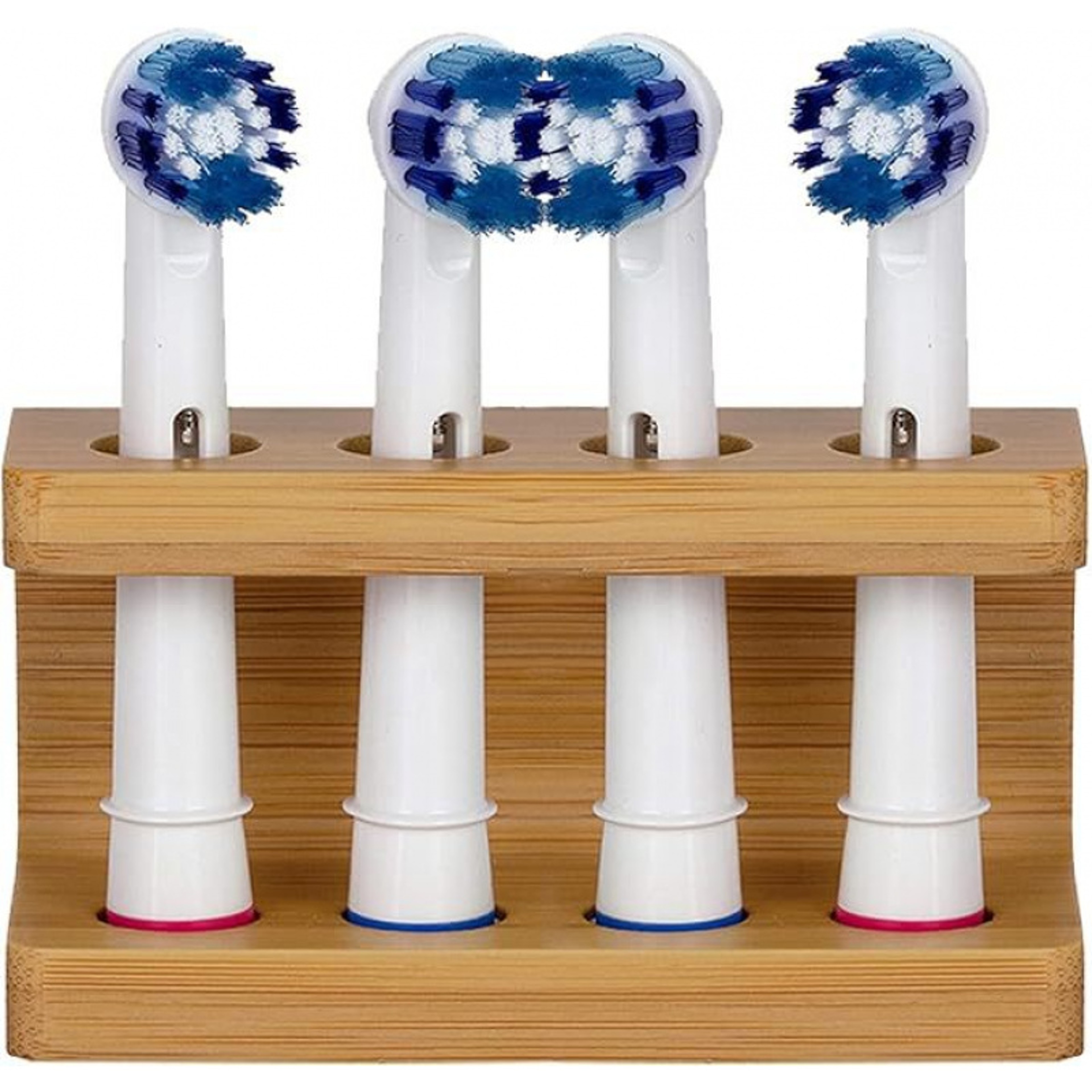 Bamboo Toothbrush Holder Multi Compartment Bathroom Organizer With Toothpaste Storage 2