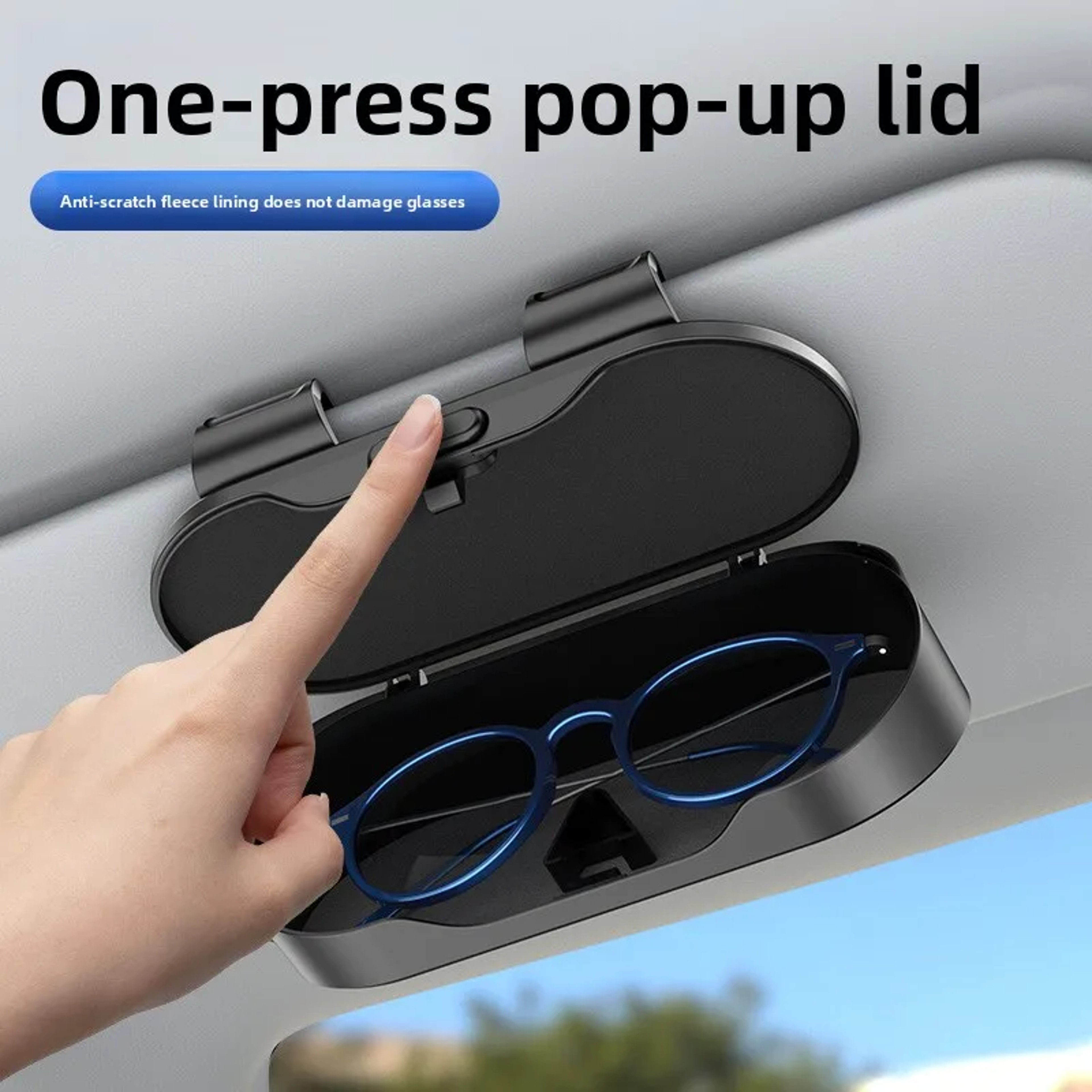 Portable Car Sunglasses Holder Visor Clip Eyeglass Case Organizer – view 2