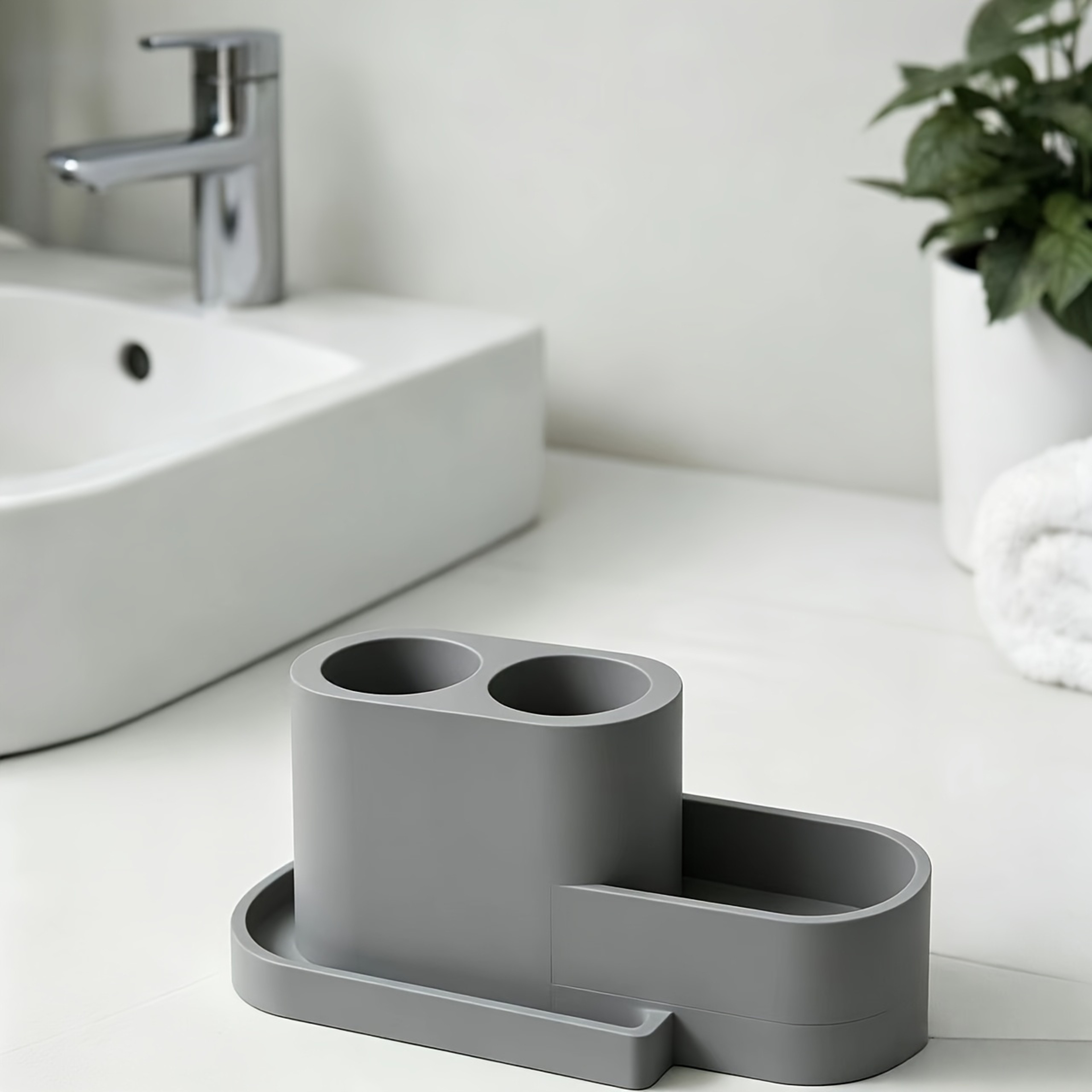 Removable Base Electric Toothbrush Holder with Easy Clean Toothbrush Organizer for Bathroom Counter – view 9