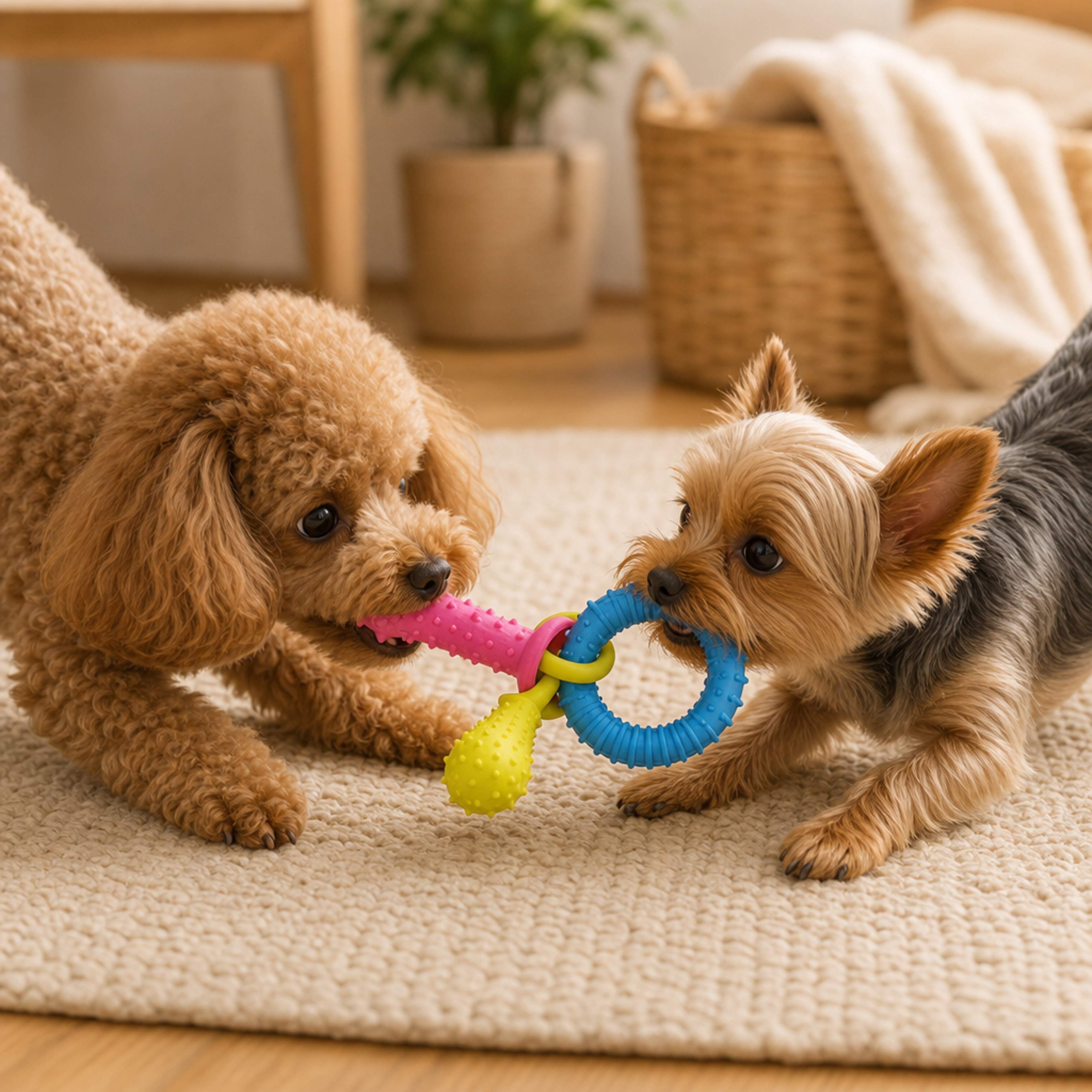 Dog Teething Toy Pacifier Bone Ring Puppy Chew Toy for Dental Care – view 1