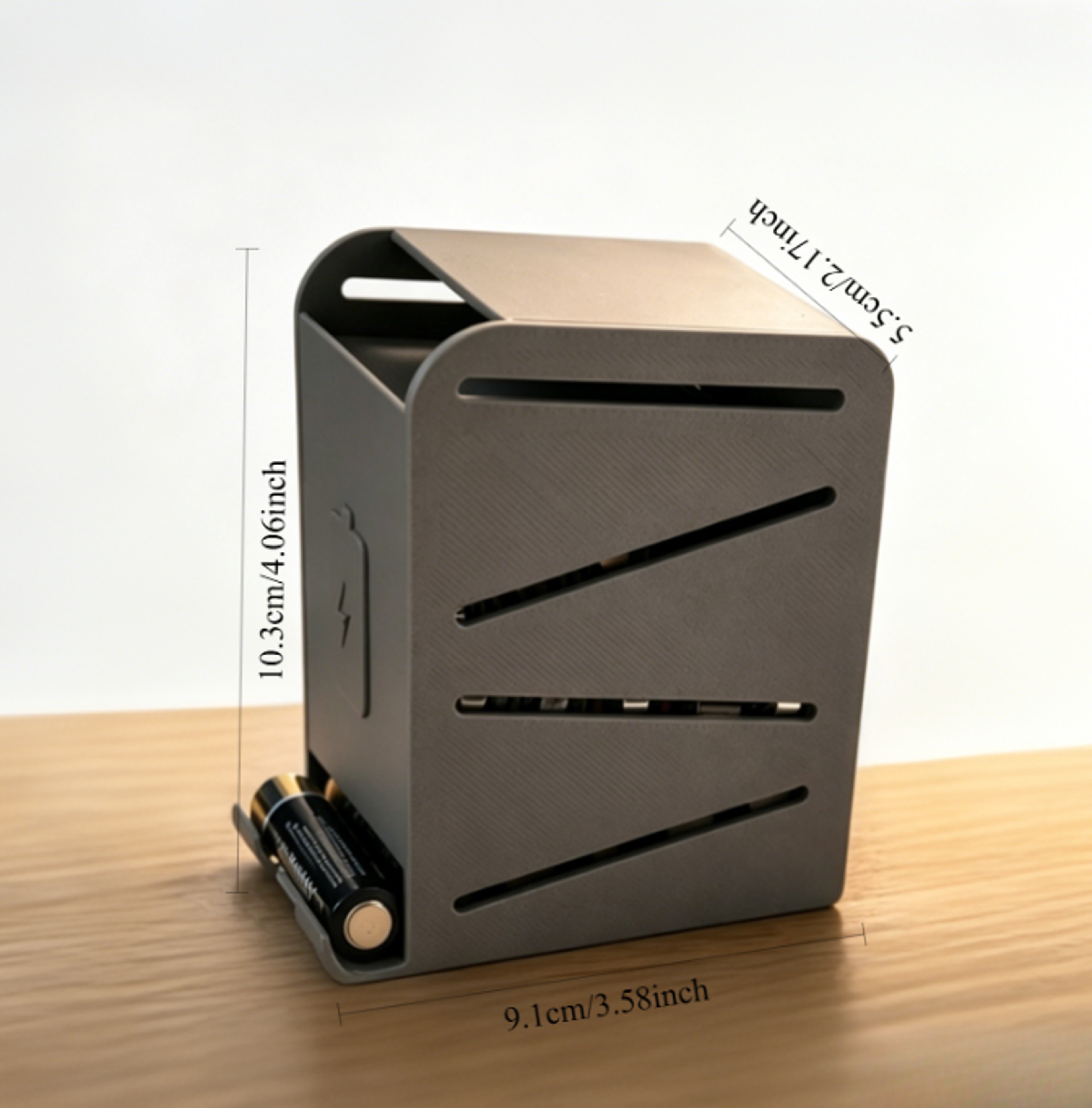 Compact Printed AA Battery Organizer Desktop Battery Storage Case – view 6