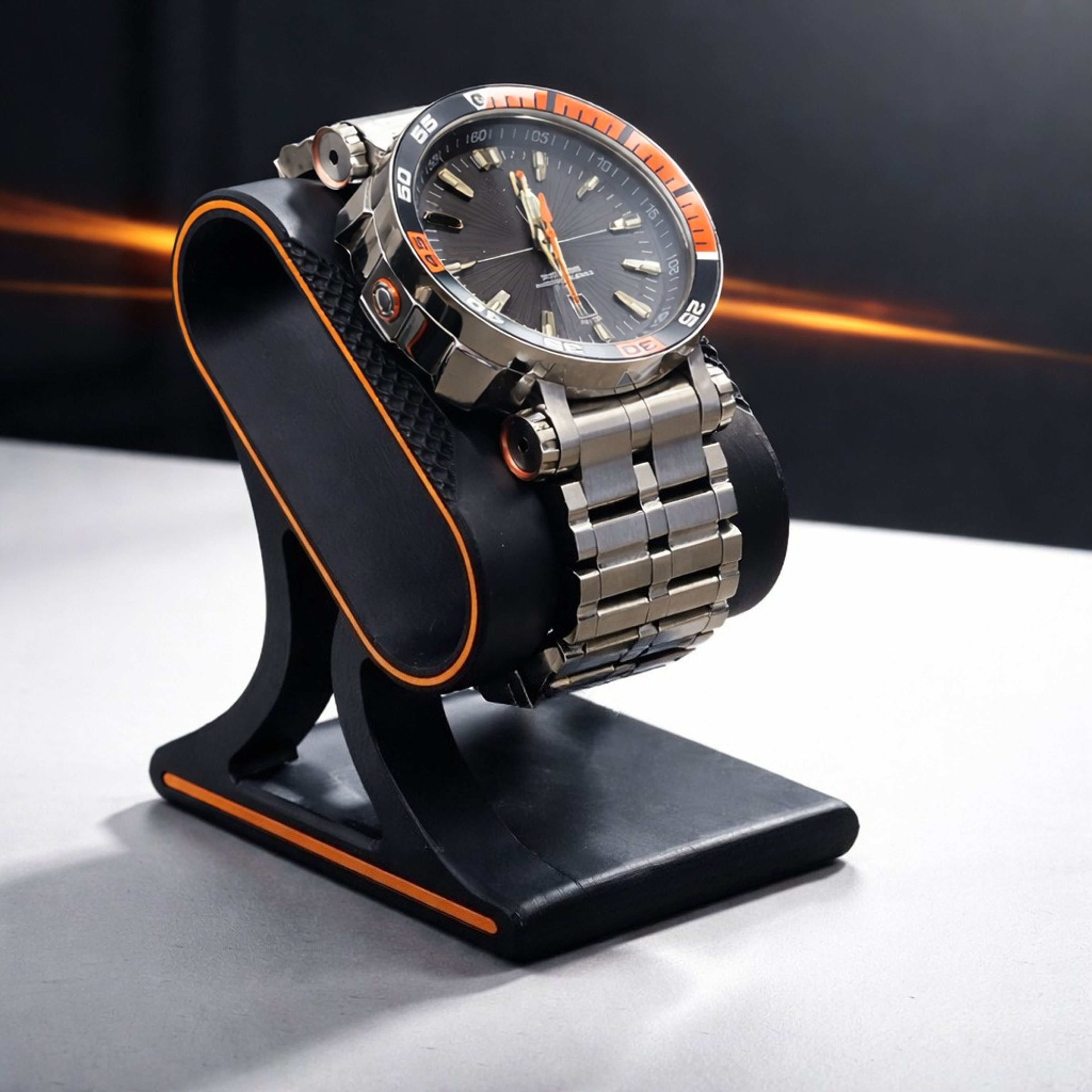 Elegant 3D Printed Watch Stand Stable Desk Display Holder – view 1