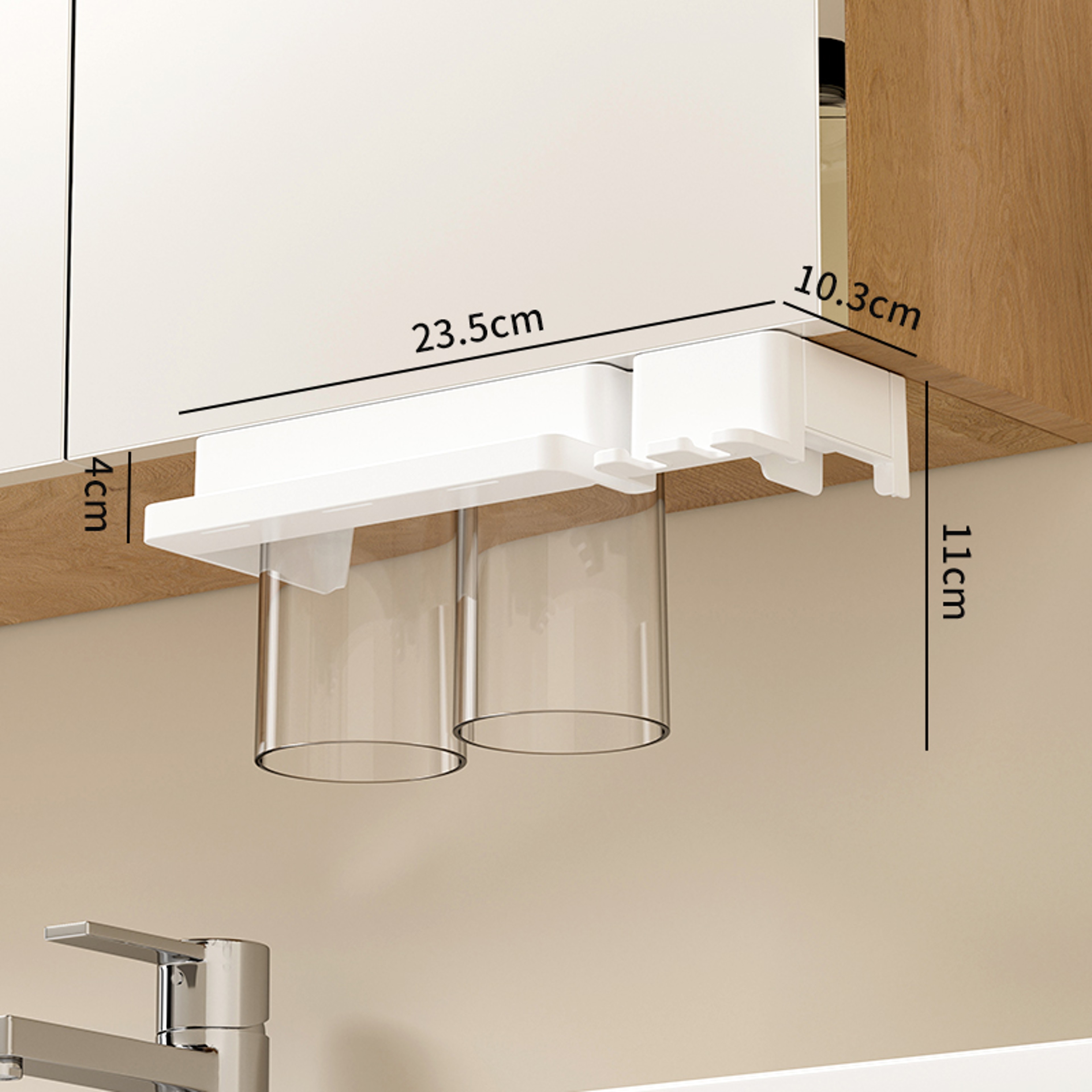 Bathroom Storage Rack Mirror Organizer With Toothbrush Holder 6