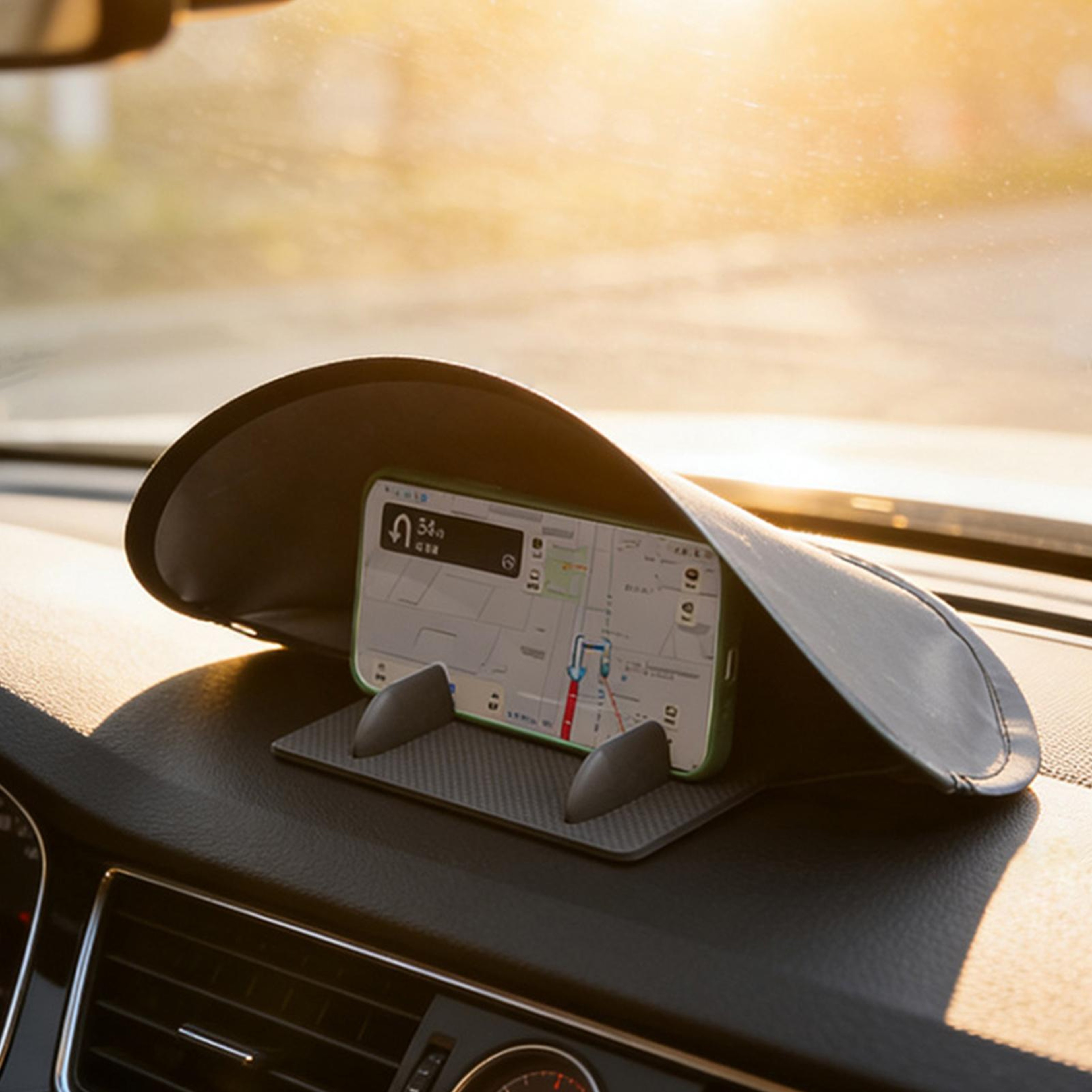 Foldable Car Dashboard Sun Shield Anti Glare Visor for GPS and Phone Navigation – view 1