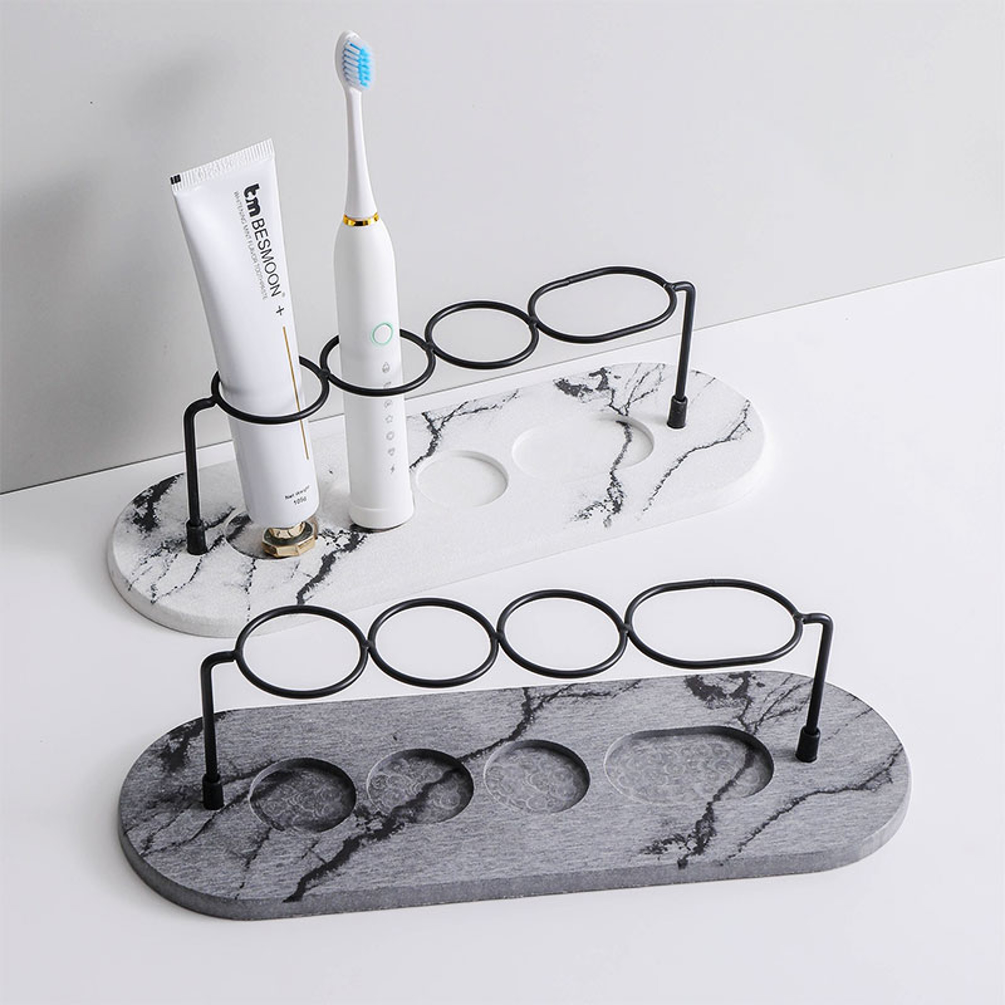 Electric Toothbrush Holder With Diatomite Toothbrush Holder Base Quick Drying Bathroom Organizer 0