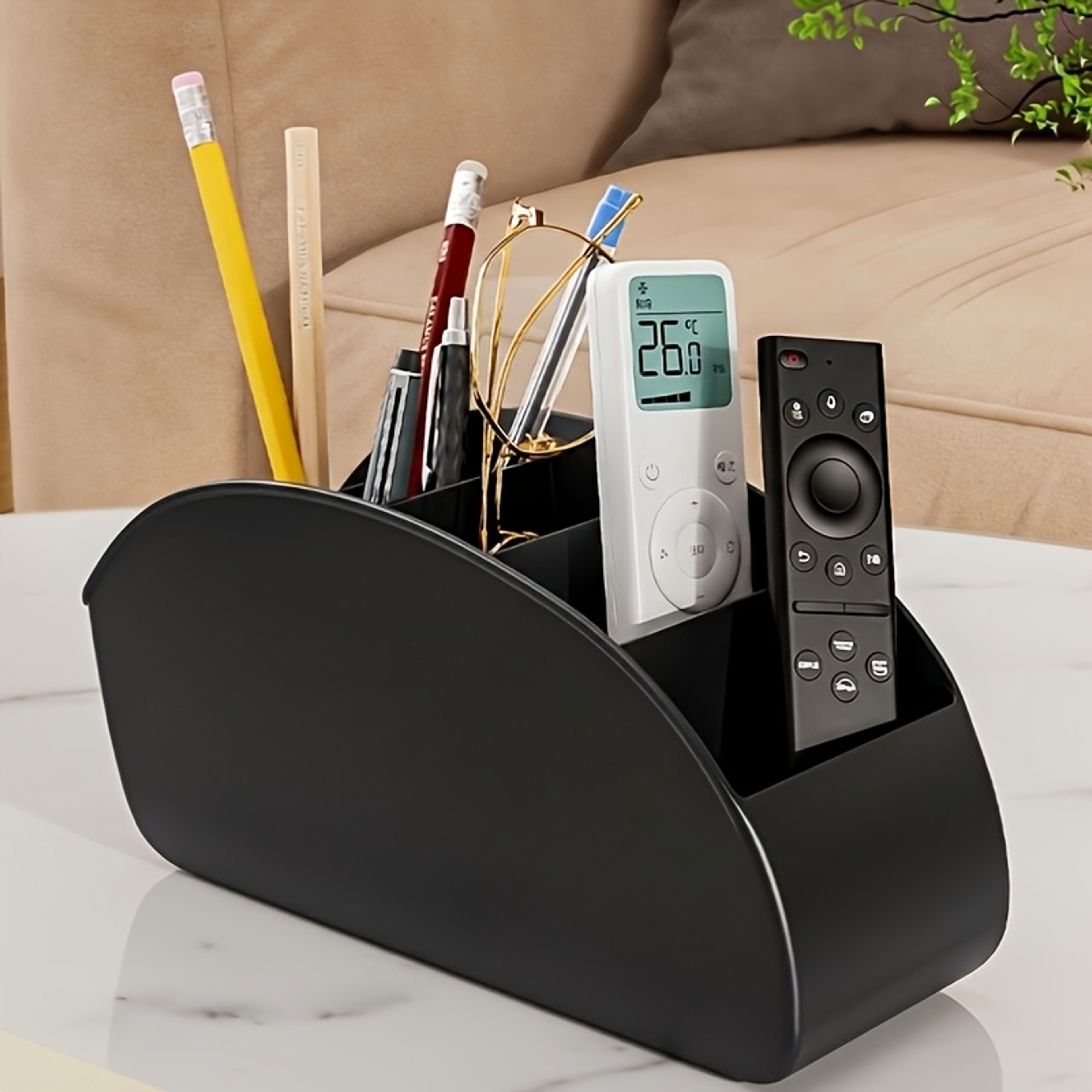Remote Control Holder Desktop Organizer Space Saving TV Storage Box 0