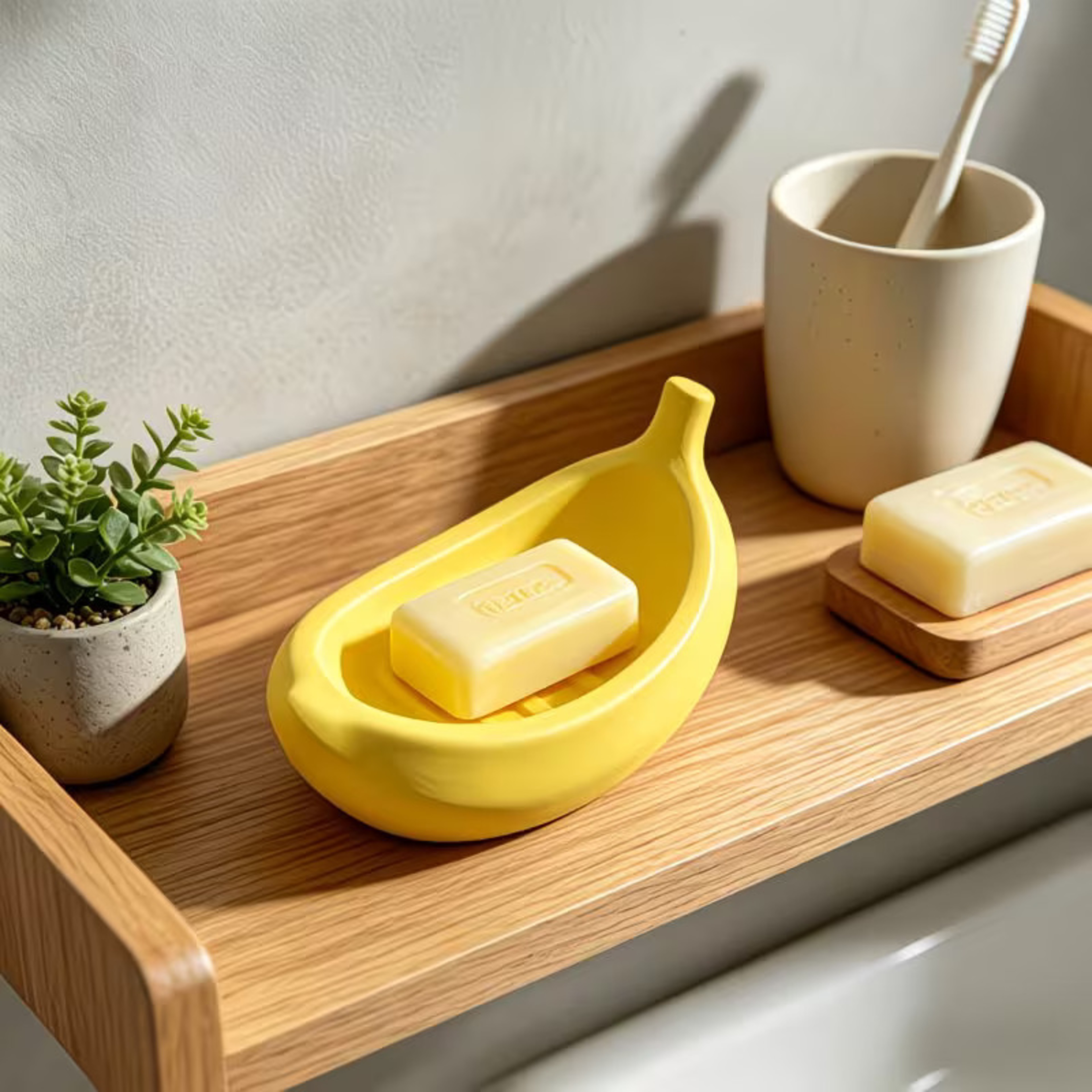 Creative Banana Soap Dish Cute Soap Holder for Bathroom Sink Unique Home Decor – view 2