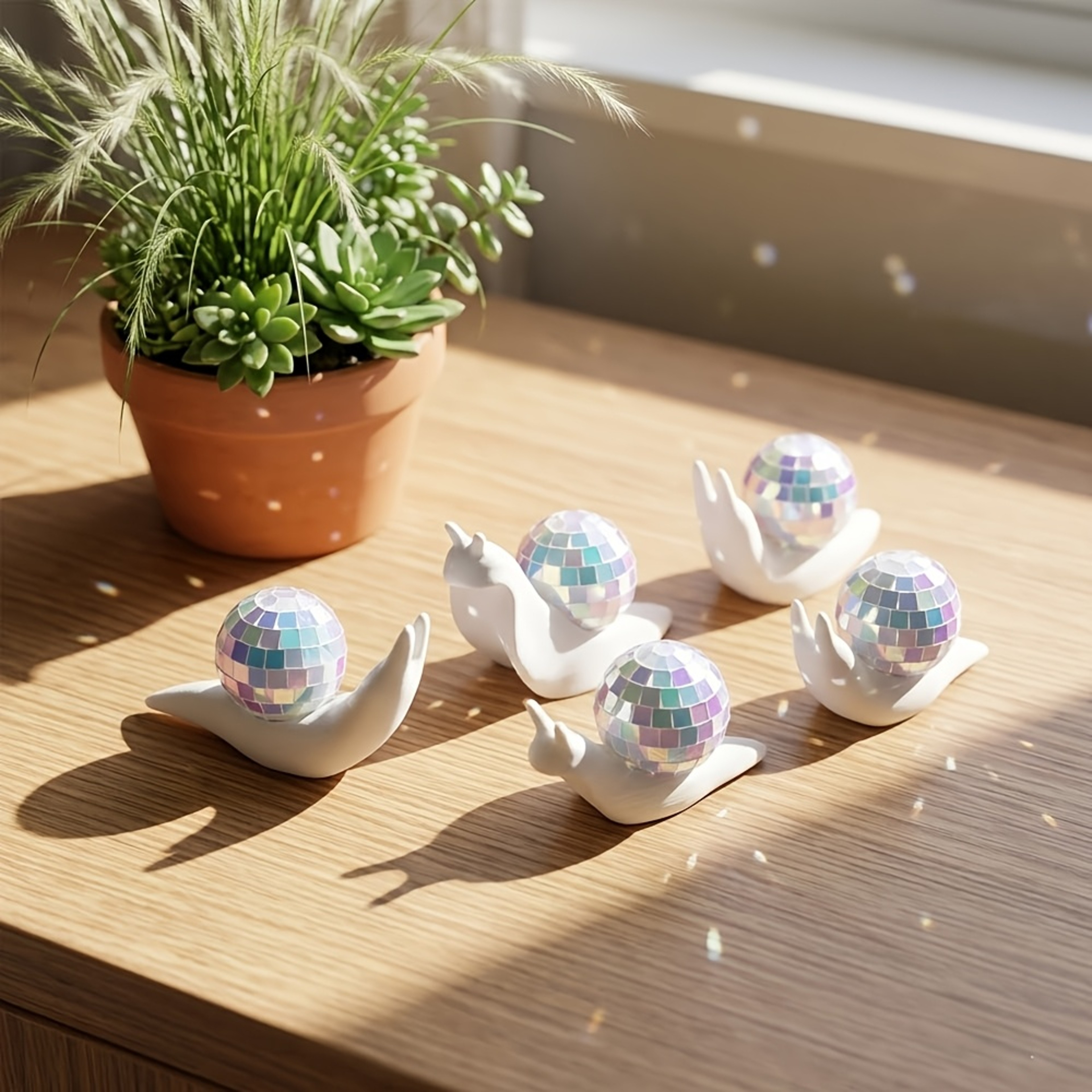 Snail Disco Ball Sun Catcher Window Light Reflector Home Decor Ornament – view 2