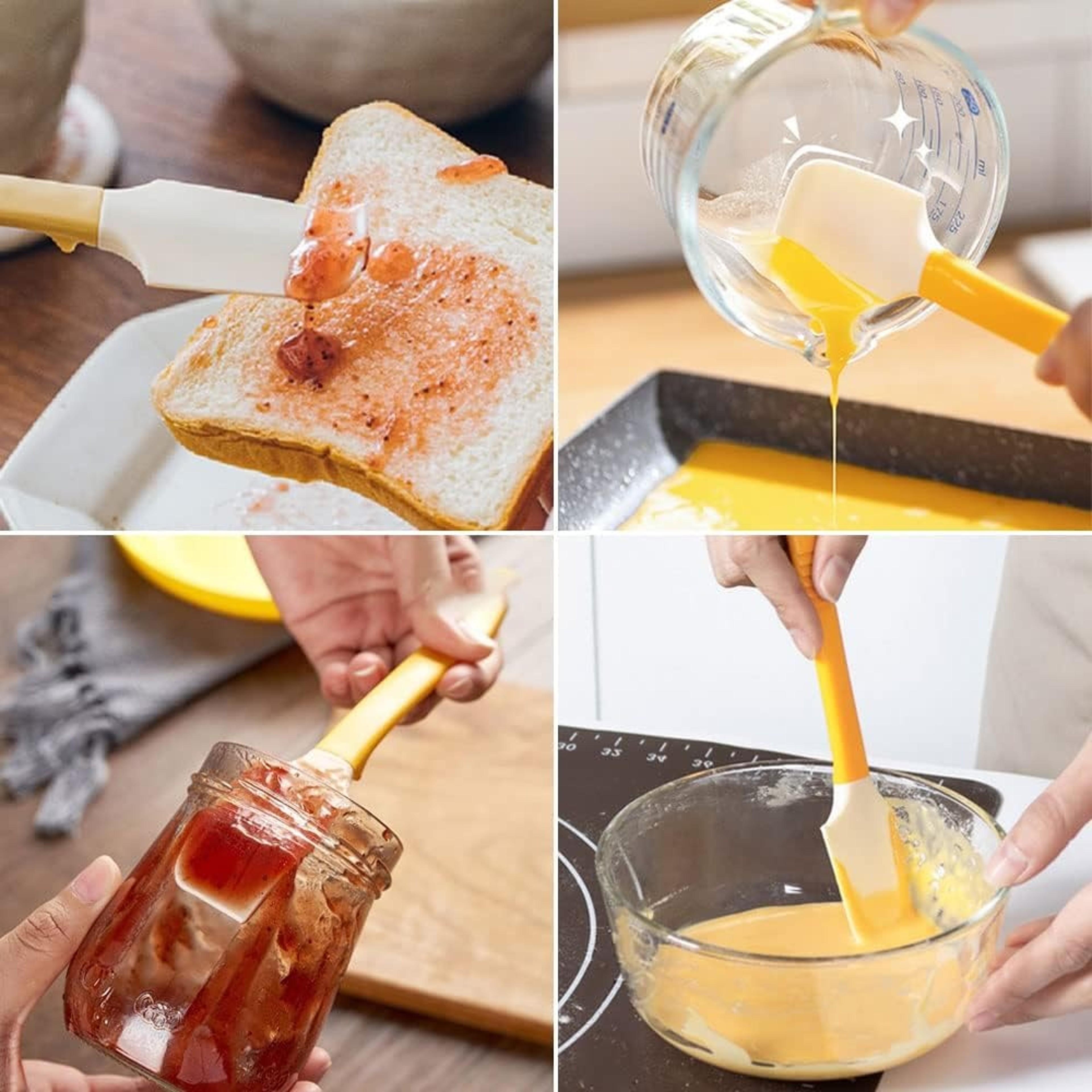 Multi Purpose Silicone Spatula Jam Spreader with Can Opener Kitchen Scraper Tool – view 4