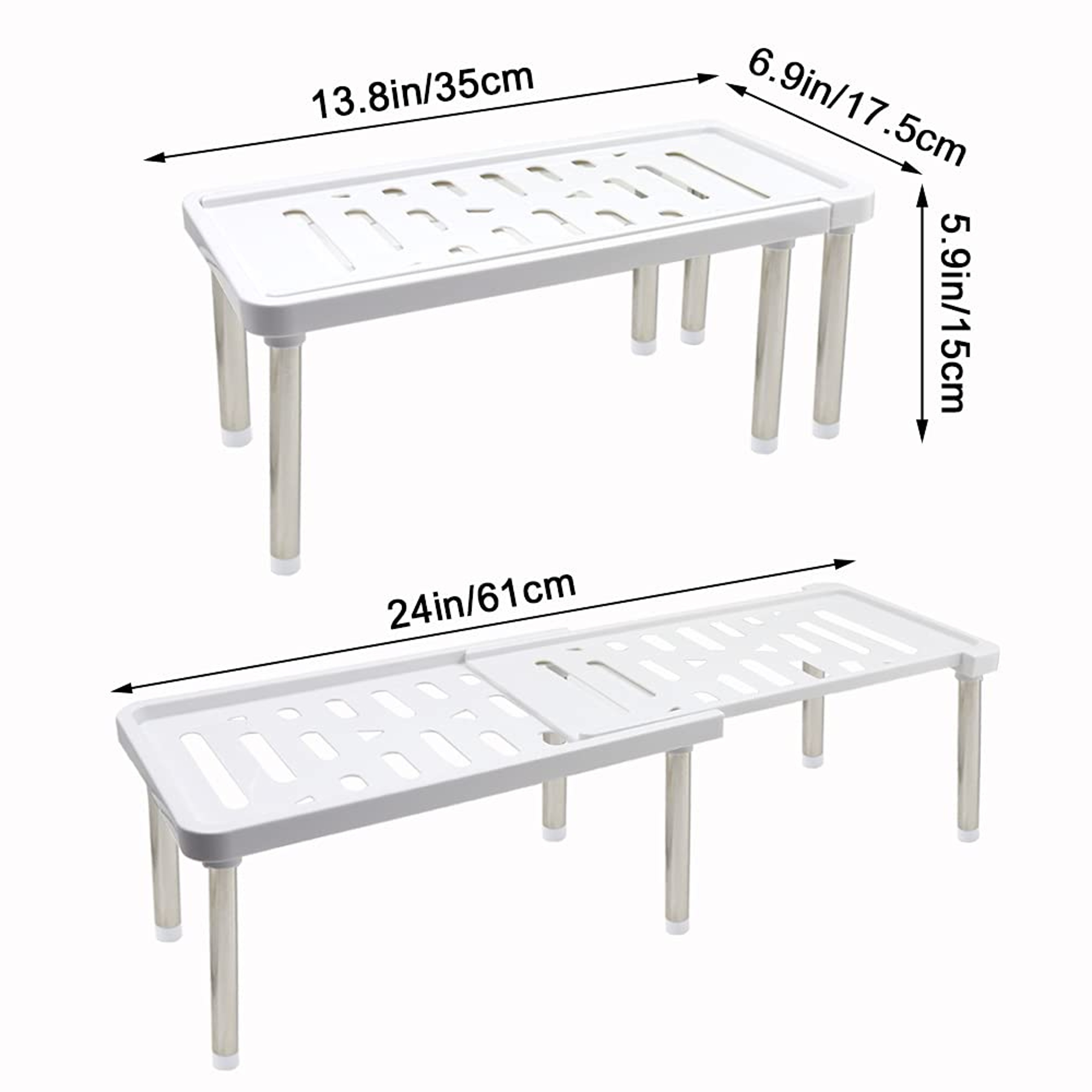 Retractable Shelf Organizer Stainless Steel Kitchen Storage Rack For Seasoning Bottles 5