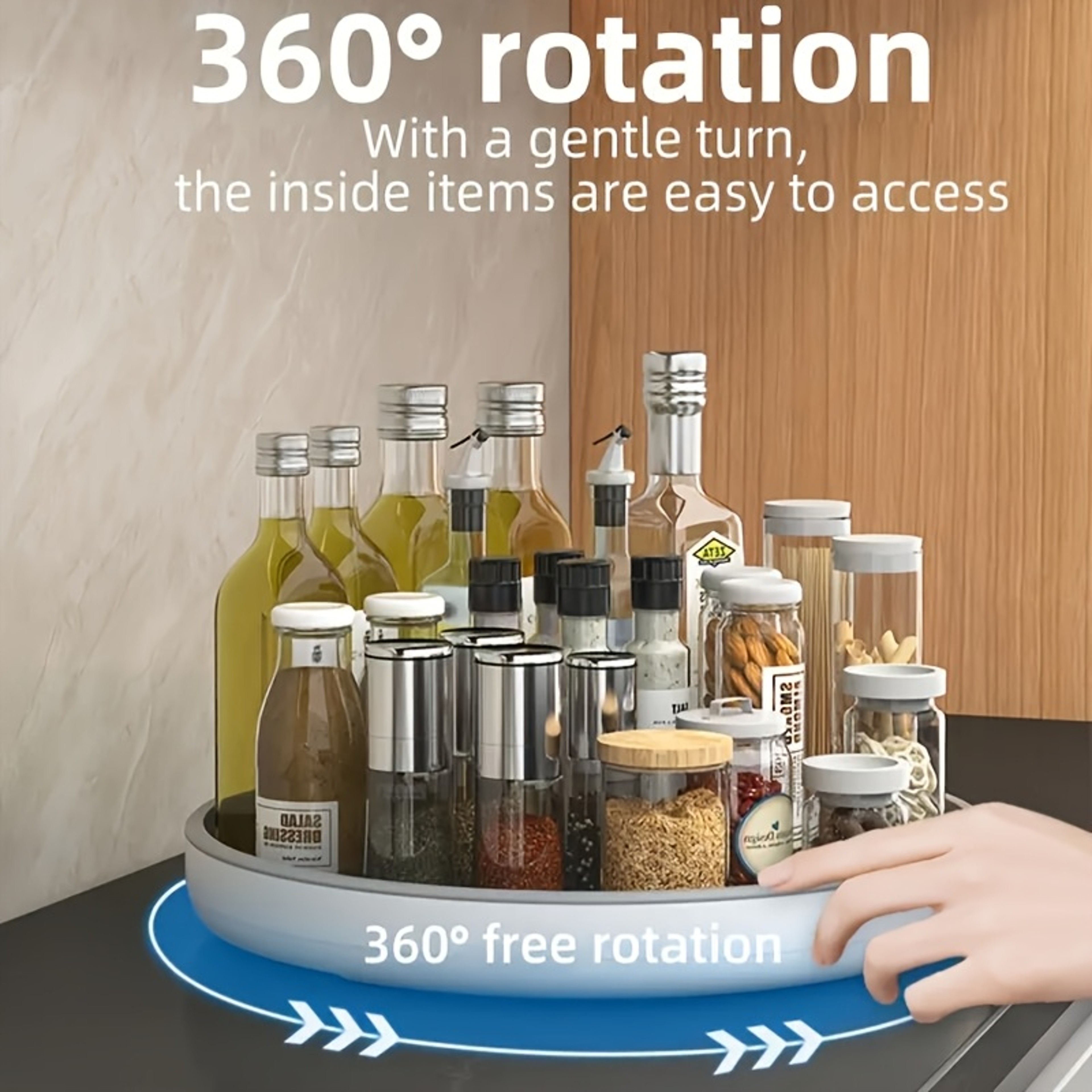Rotating Spice Rack Organizer Lazy Susan Turntable for Kitchen Countertop Storage – view 2