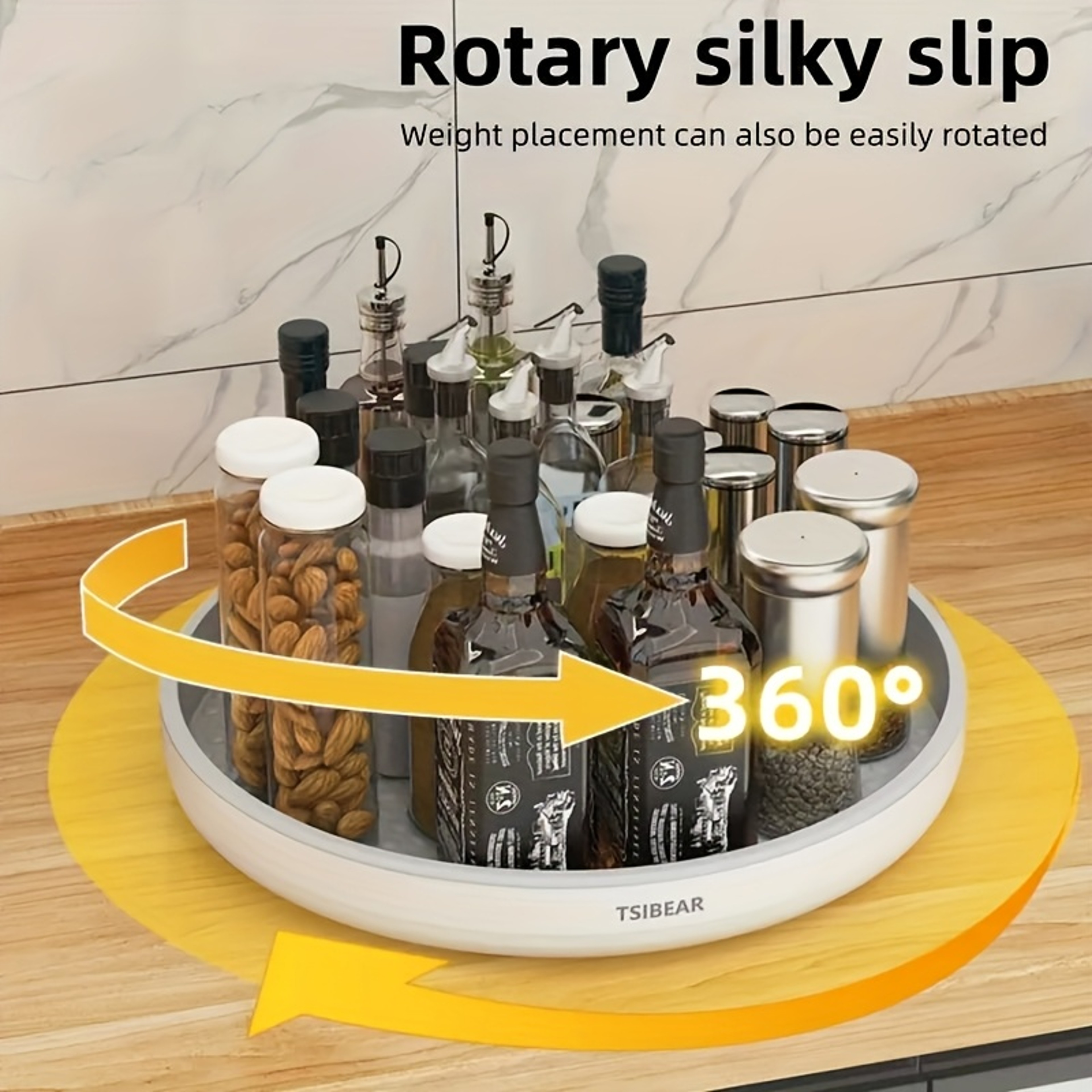 Rotating Spice Rack Organizer Lazy Susan Turntable for Kitchen Countertop Storage – view 3